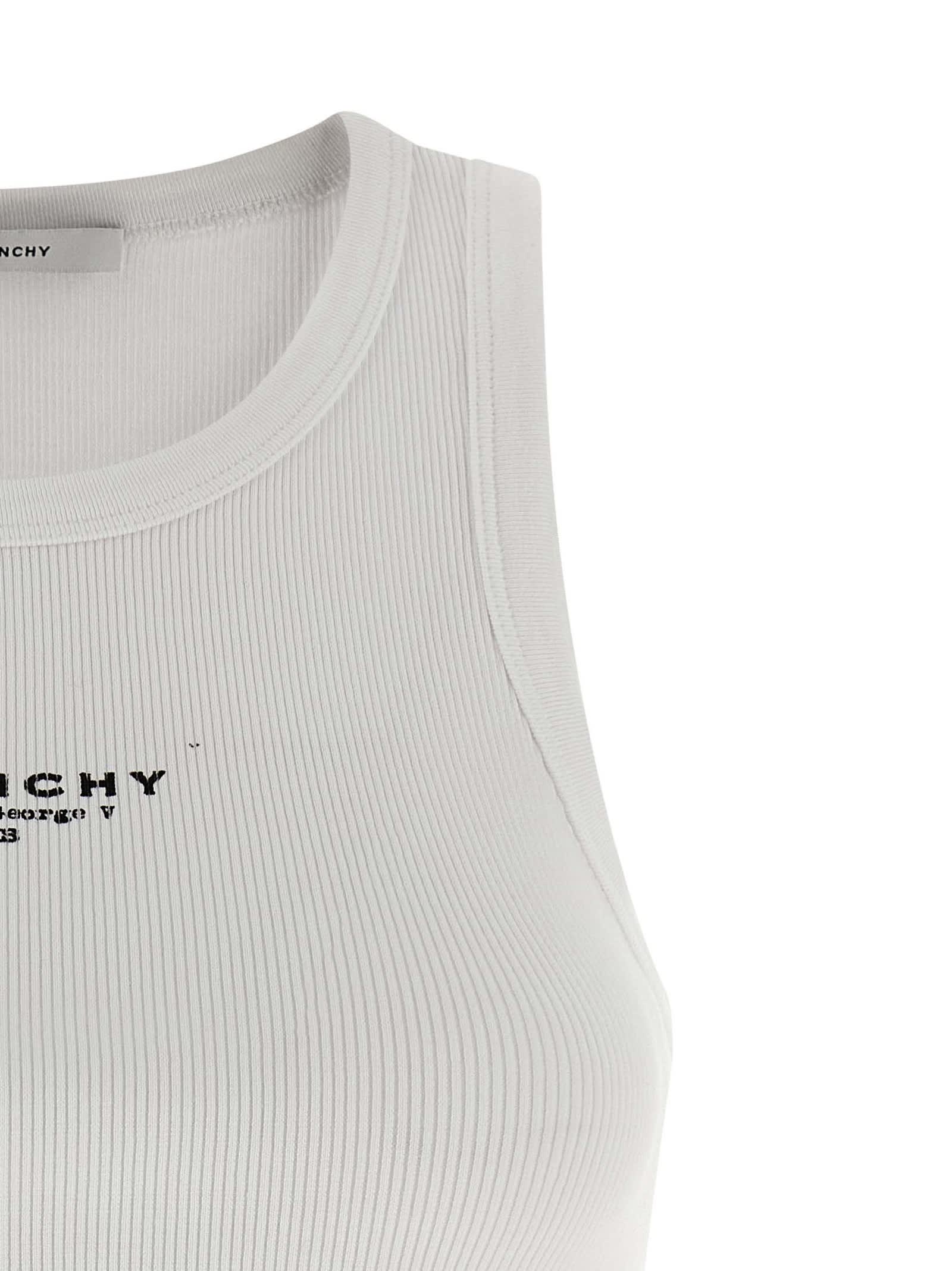 Givenchy Slim Tank Top With Logo Print In White