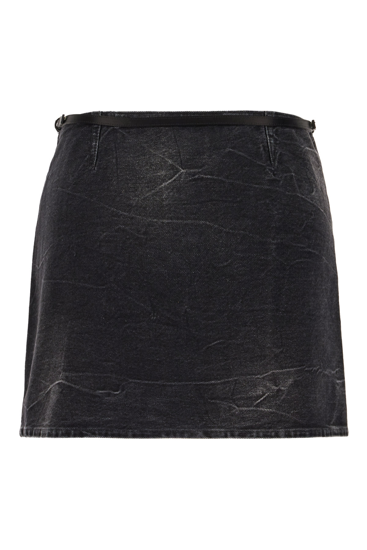 Shop Givenchy Black Denim Mini Skirt