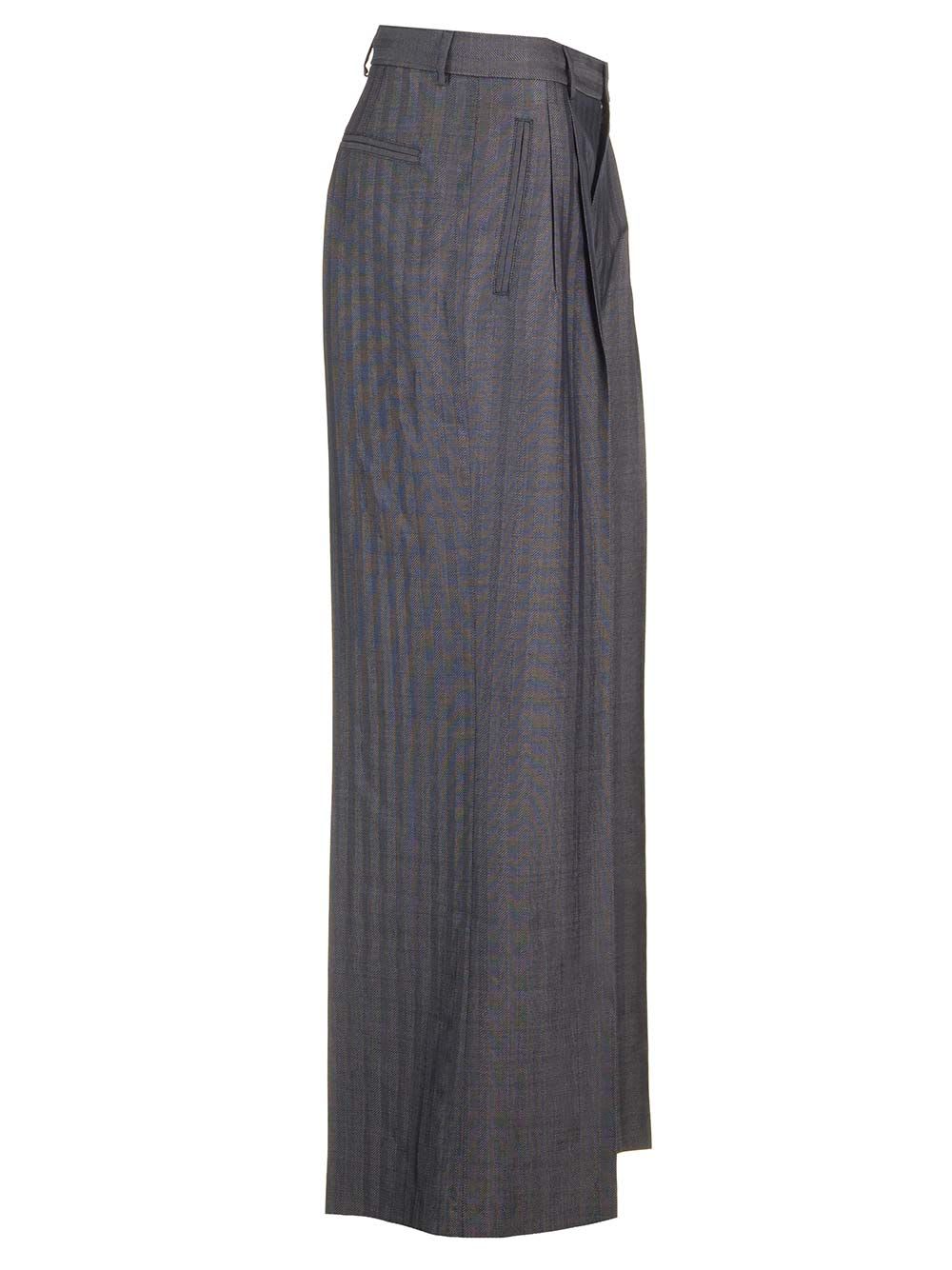 Shop Etro Tailored Trousers In Grey