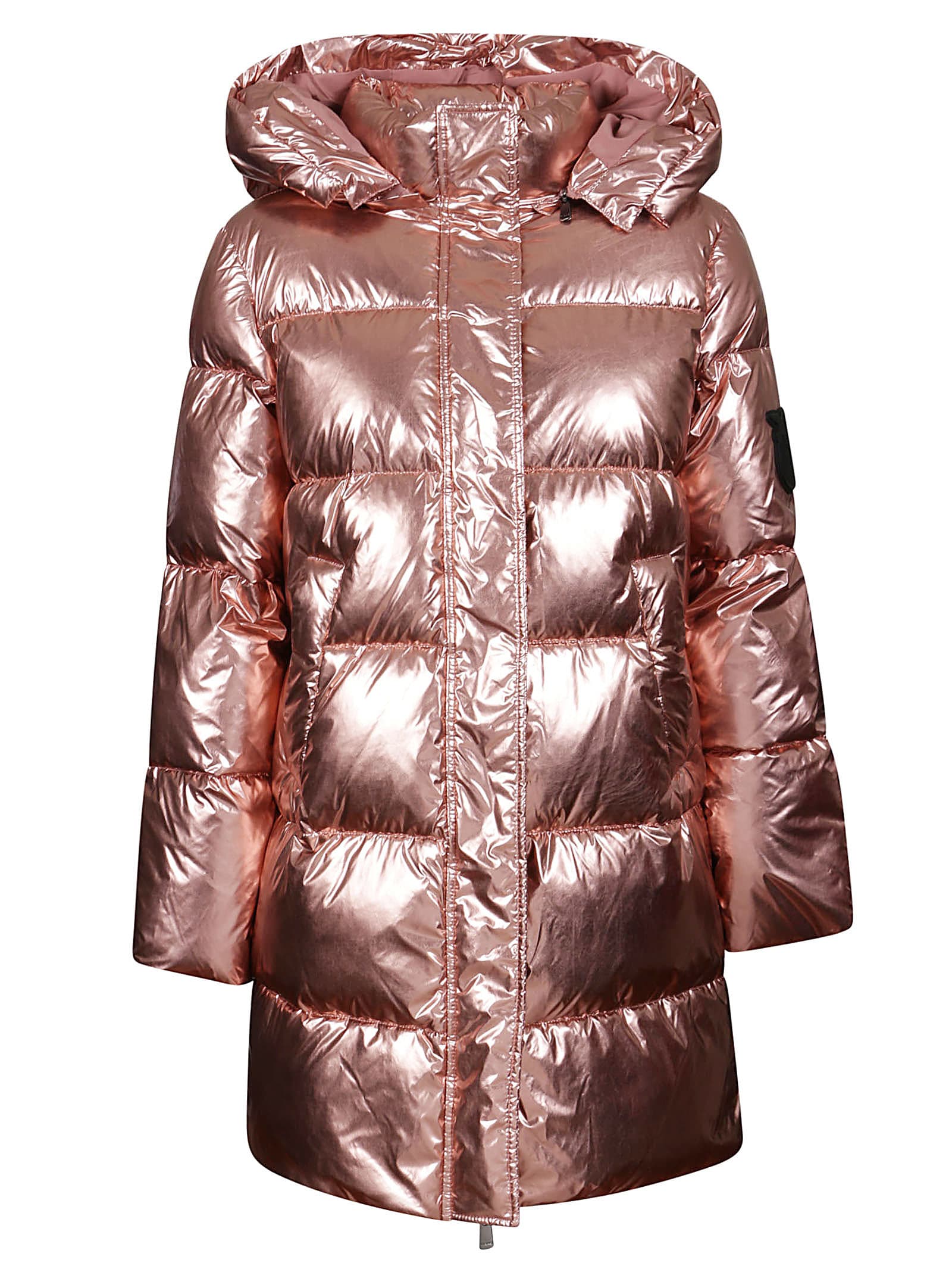 Pinko Down Jacket In Pink Technical Fabric