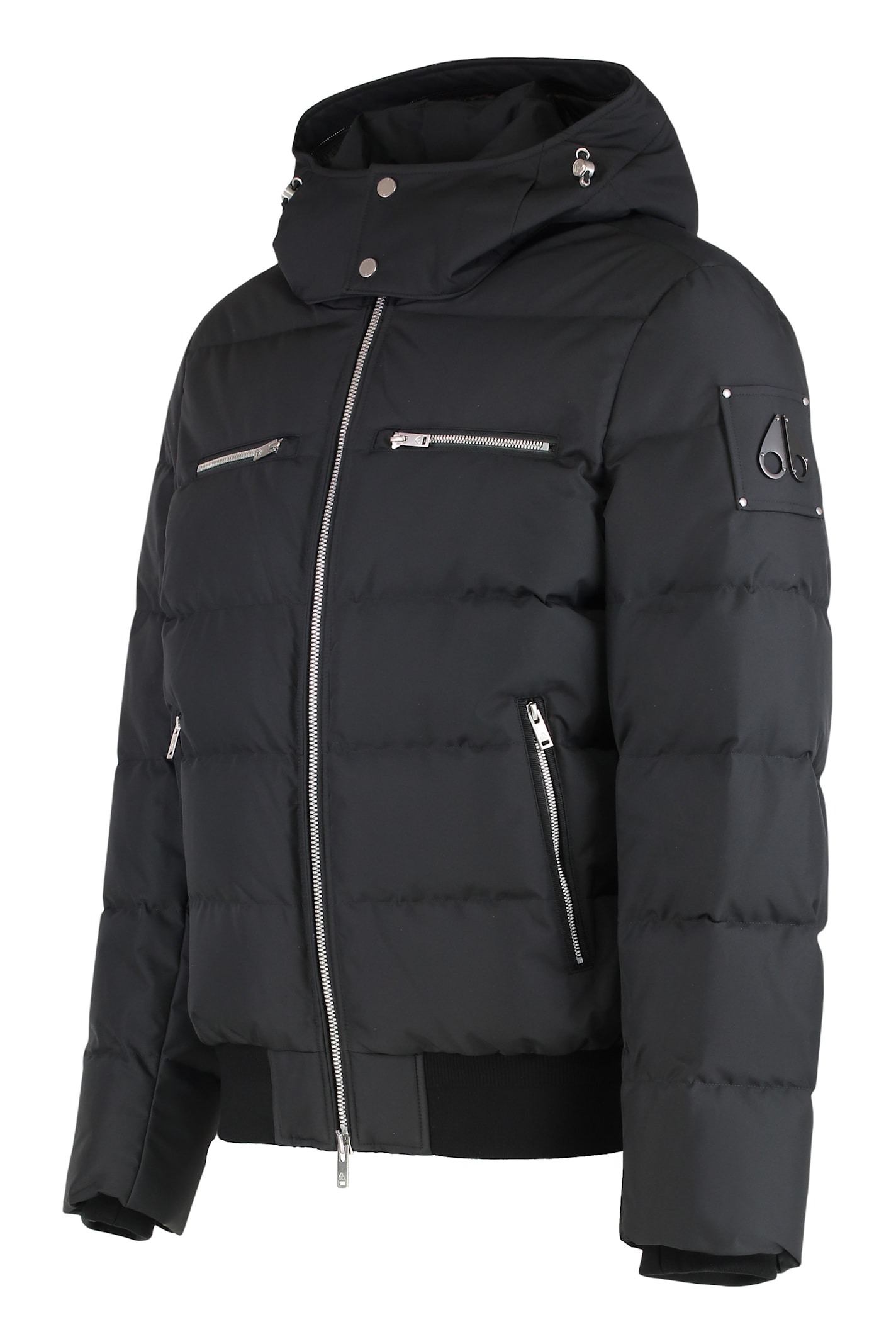 Moose Knuckles Cloud Bomber Jacket With Lambskin Finishes In Black