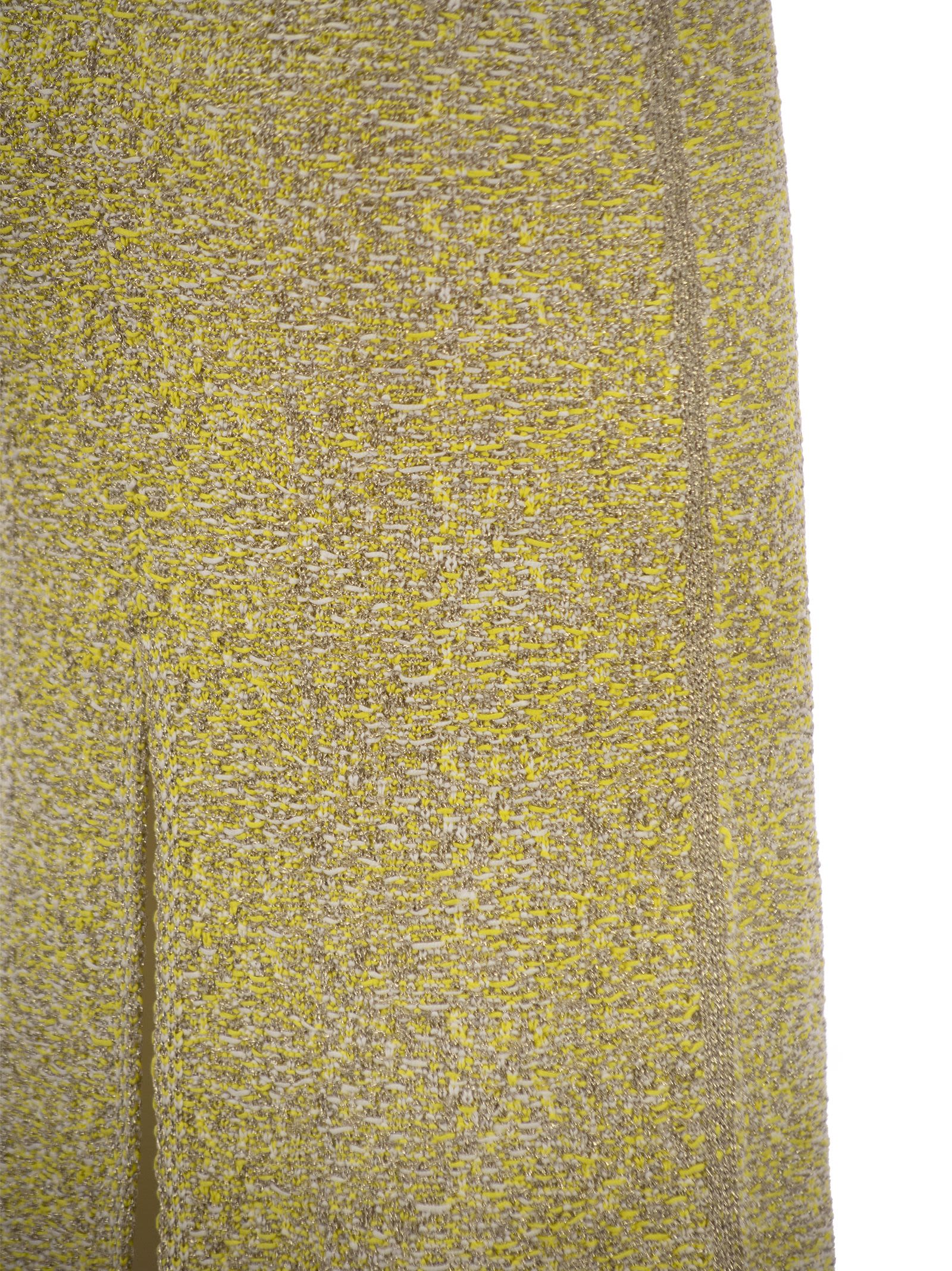 Shop Fabiana Filippi Tweed Stitch Pencil Skirt In Bianco/sole/oro