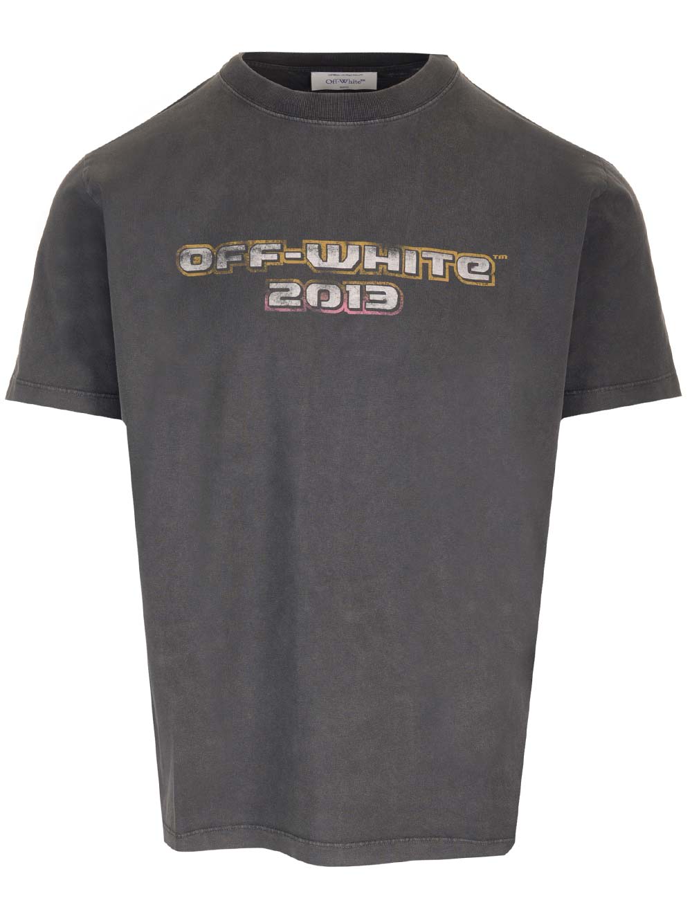 Shop Off-white T-shirt With Logo And Print In Nero/multicolor