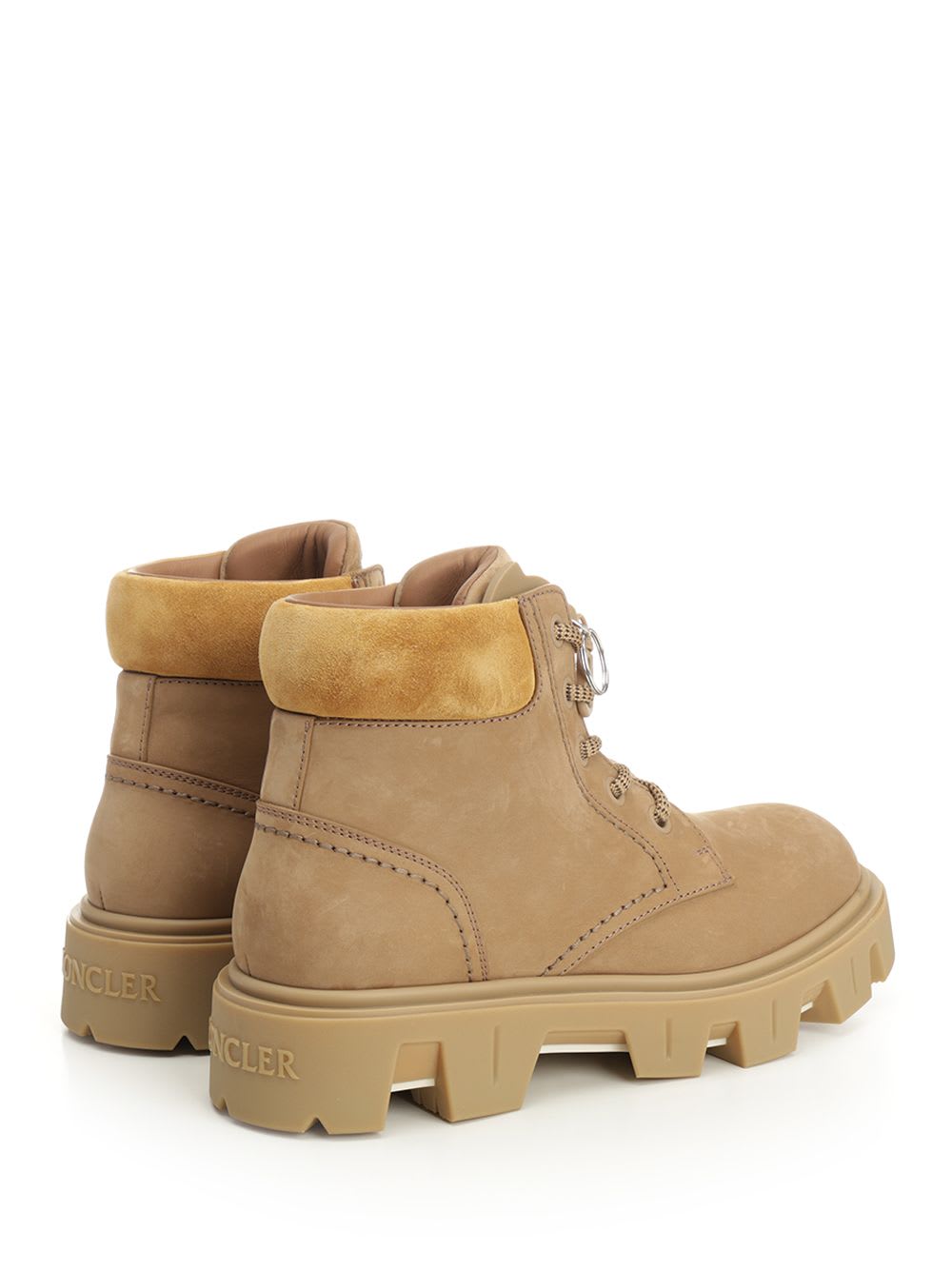 Moncler Peak City Ankle Boots Sneakers Beige In Brown