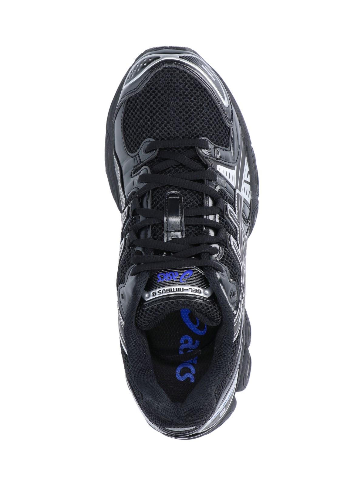 Shop Asics Gel-nimbus 9 Sneakers In Black/pure Silver