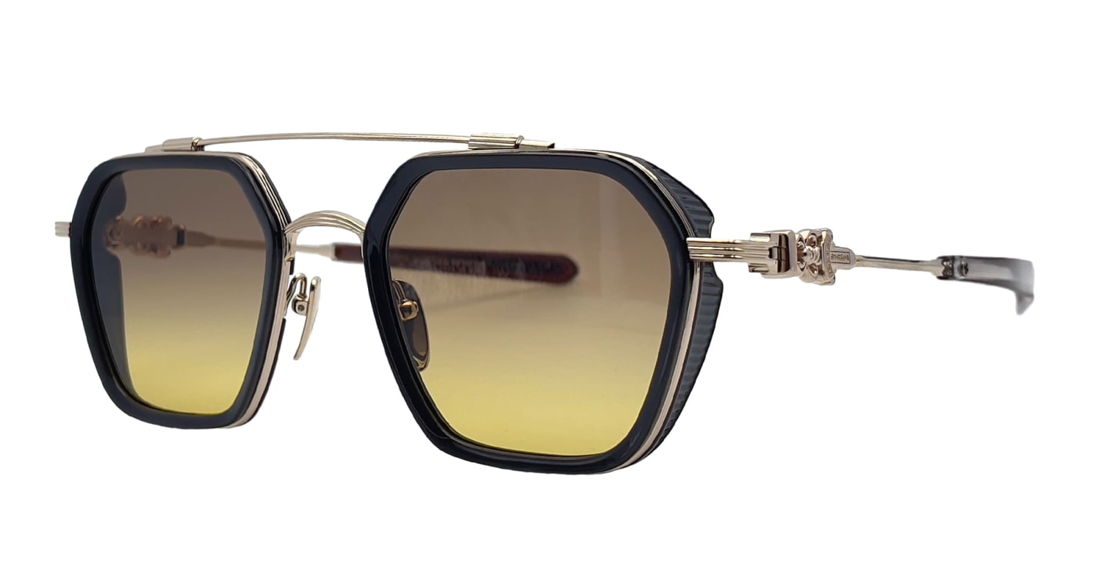 Shop Chrome Hearts Hotation - Classic Brown Sunglasses