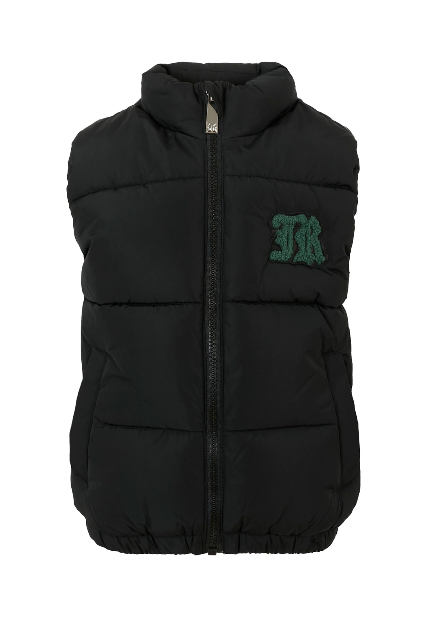 Richmond Black Gilet For Boy With Logo In Black