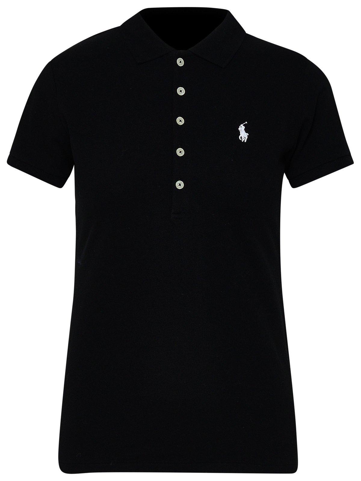 Ralph Lauren Logo-embroidered Polo Shirt In Black