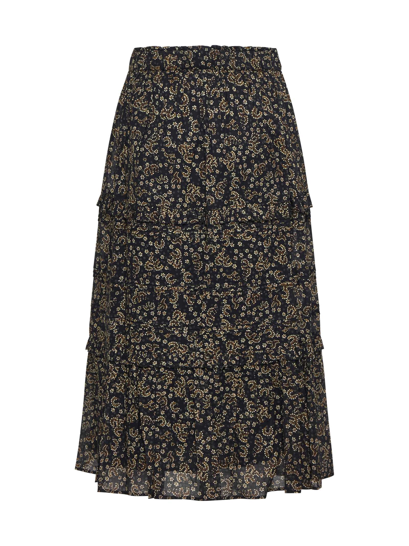 Shop Marant Etoile Skirt In Black/ochre