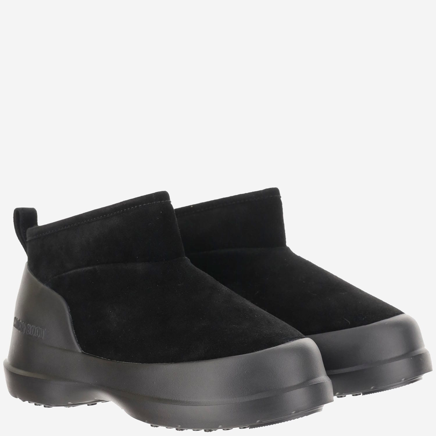 Shop Moon Boot Luna Low Suede Ankle Boots In Black