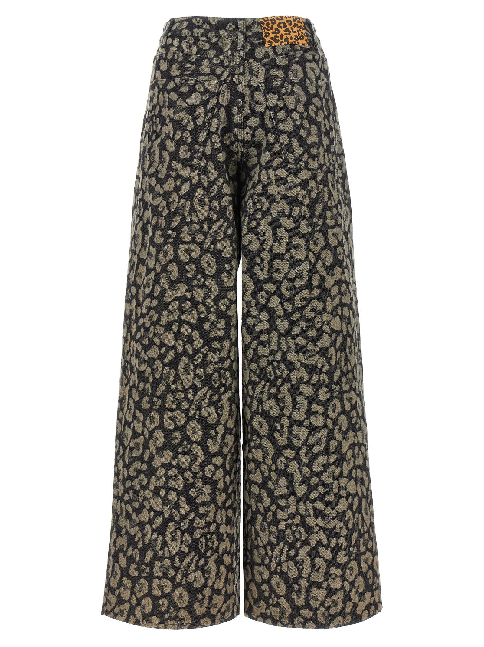 Alanui Seattle Pleated Leopard-print Jeans In Animal Print