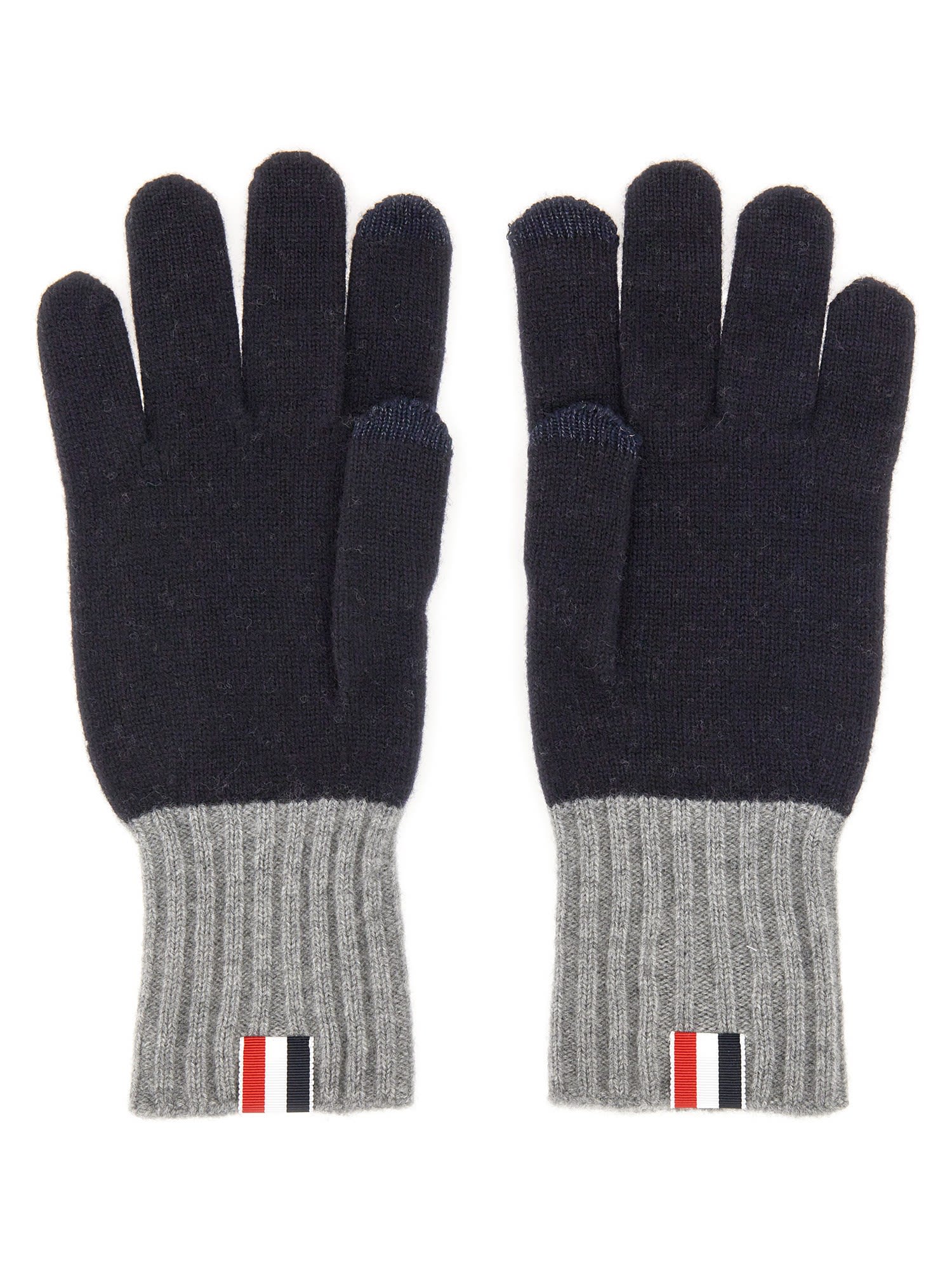 THOM BROWNE GLOVES WITH LOGO