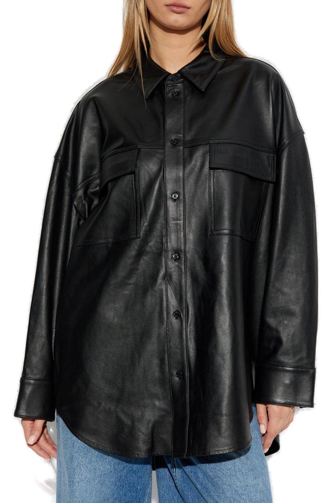 Michael Kors Black Leather Jacket In Black