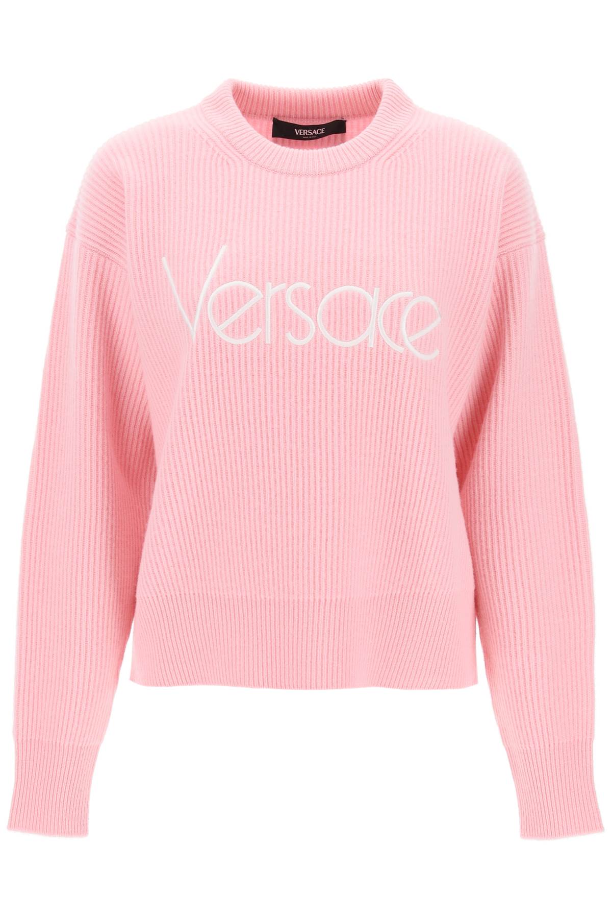 Shop Versace 1978 Re-edition Wool Sweater In Pale Pink (pink)