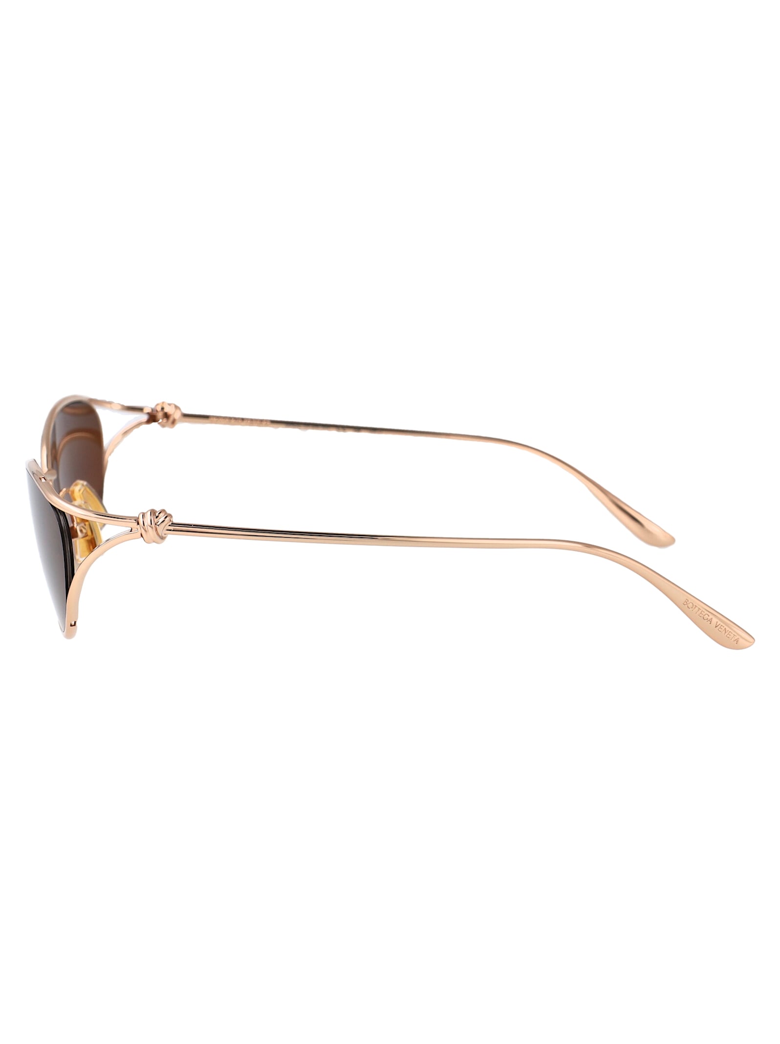 Bottega Veneta Bv1330s Linea Knot 003 Gold Brown Sunglasses