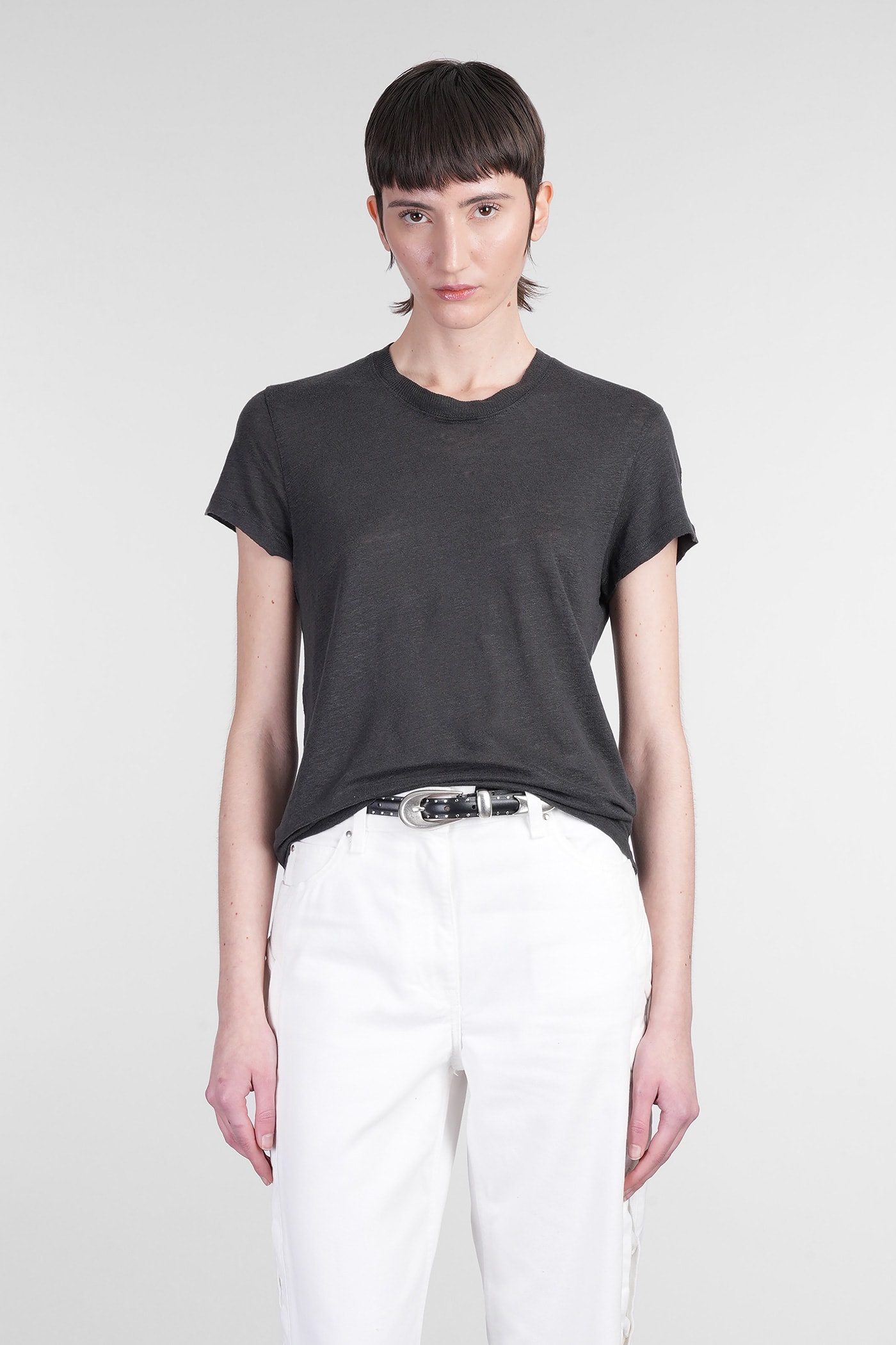 Shop Iro Third T-shirt In Black Linen