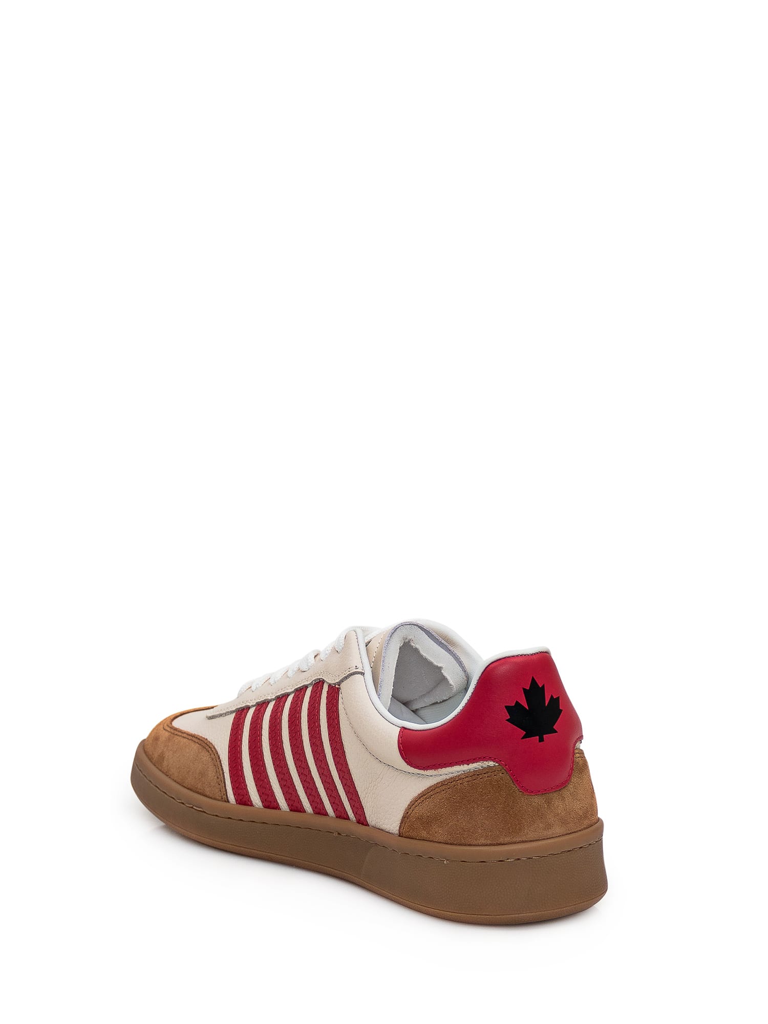 Shop Dsquared2 Boxer Low Sneaker In Beige-rosso