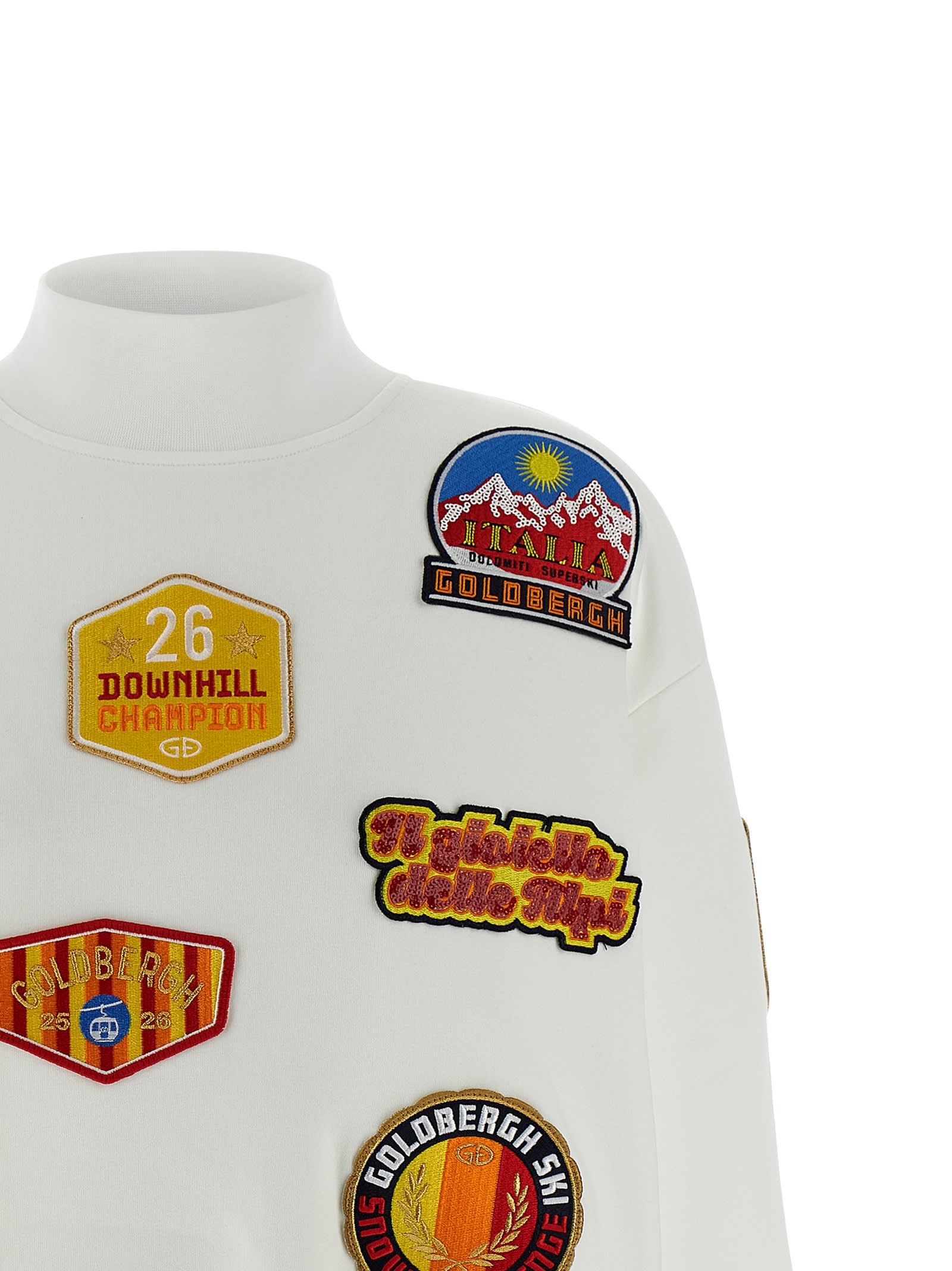 Goldbergh High Neck Sweatshirt Embroidered Patches In Multi