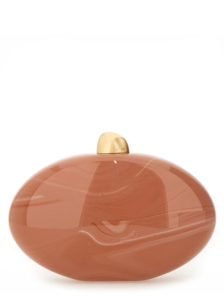 Cult Gaia Eviana Glossy Acrylic Clutch Bag In Corallo