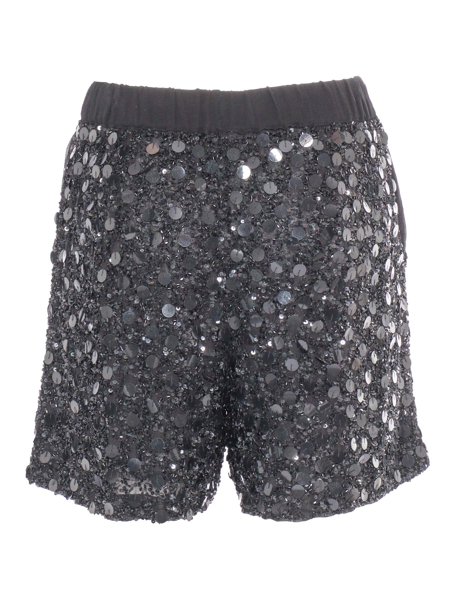 Shop P.a.r.o.s.h Black Shorts With Sequins