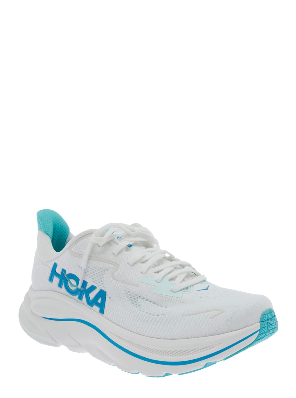 clifton 10 White Low Top Sneakers With Logo Lettering On The Side And Logo Patch On The Tongue In Tech Fabric Unisex