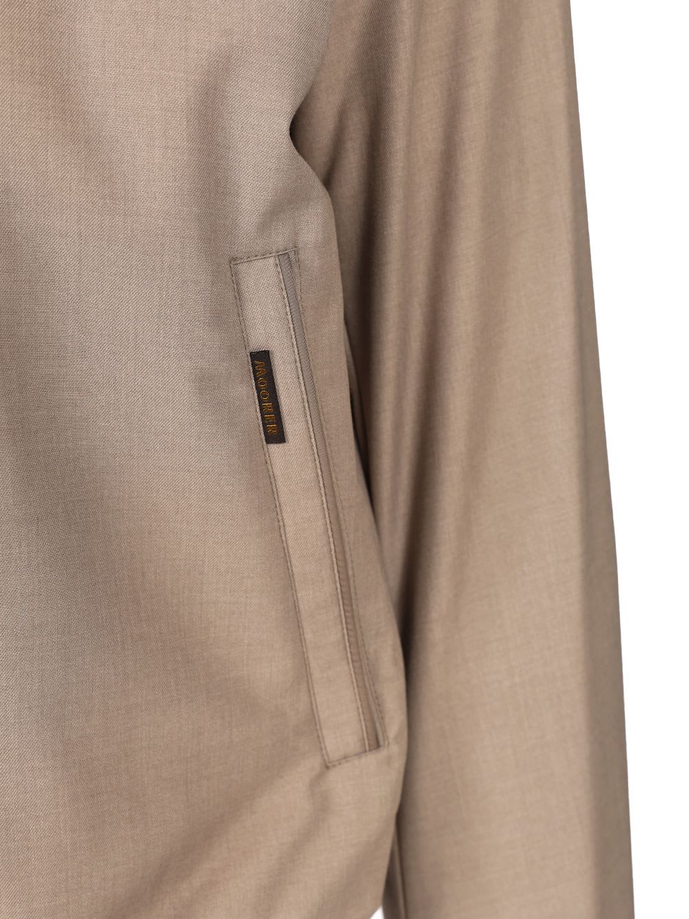 Moorer Bernie Bomber Jacket Front Pockets In Sabbia