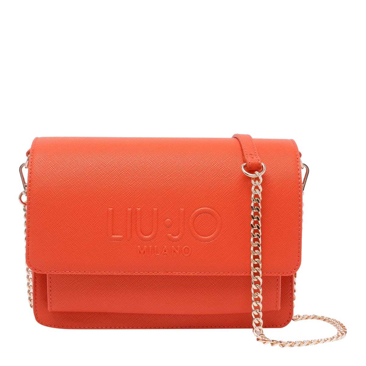Liu •jo Crossbody Bag With External Pocket And Removable Strap In Orange