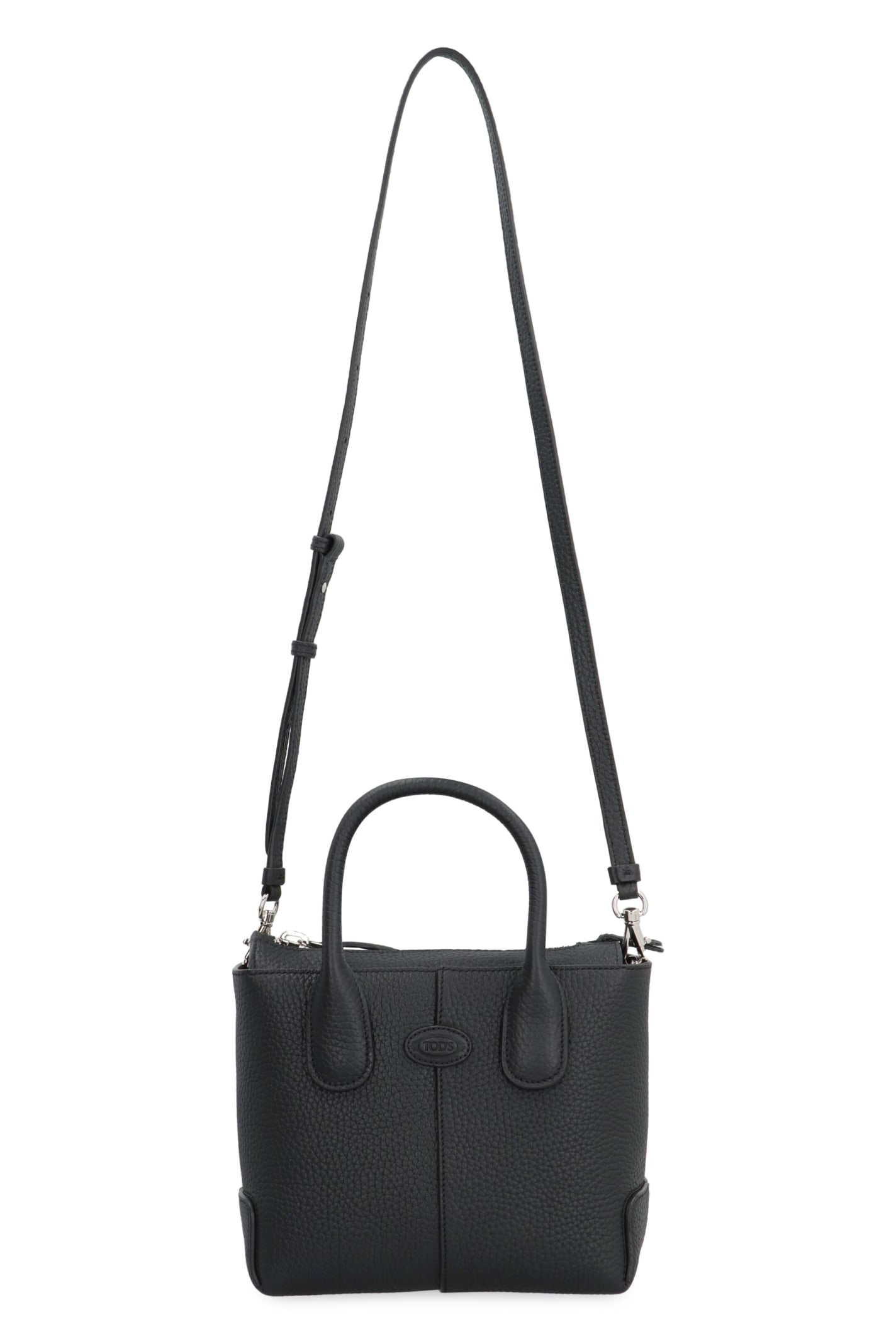 Shop Tod's Tods Di Smooth Leather Tote Bag In Black