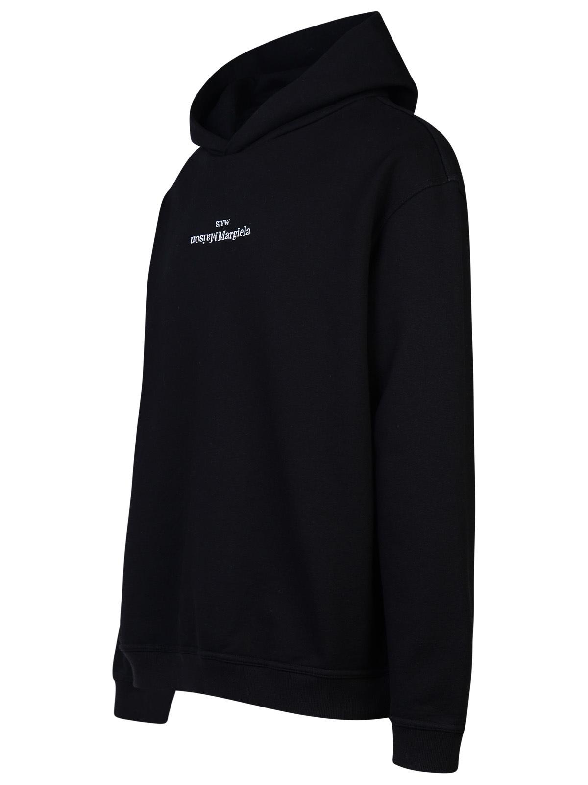 Shop Maison Margiela Black Cotton Hoodie