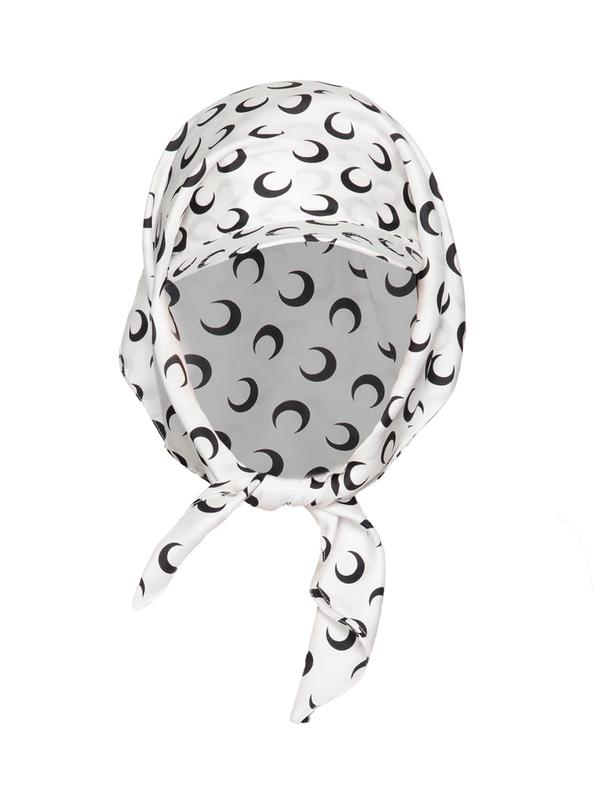 Marine Serre Stylish Hat With Tied Detail And Print In White