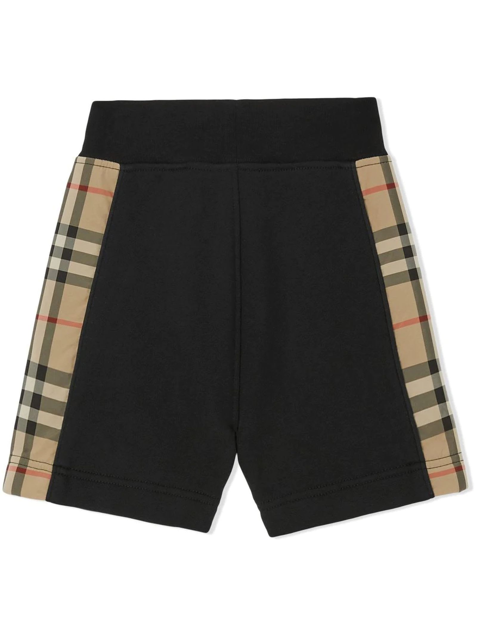 Shop Burberry Black Cotton Shorts In Nero