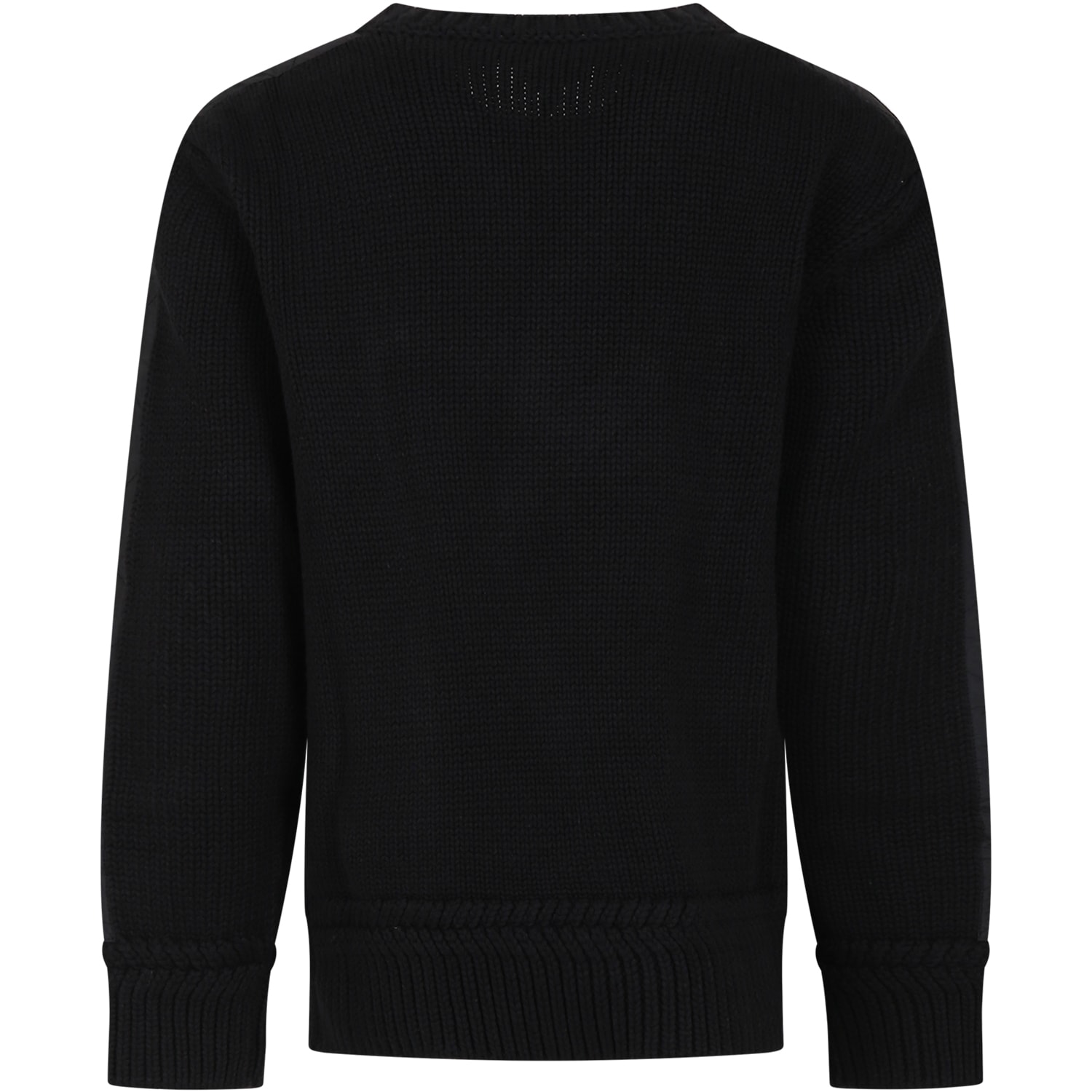 Shop Lanvin Black Sweater With Logo For Boy