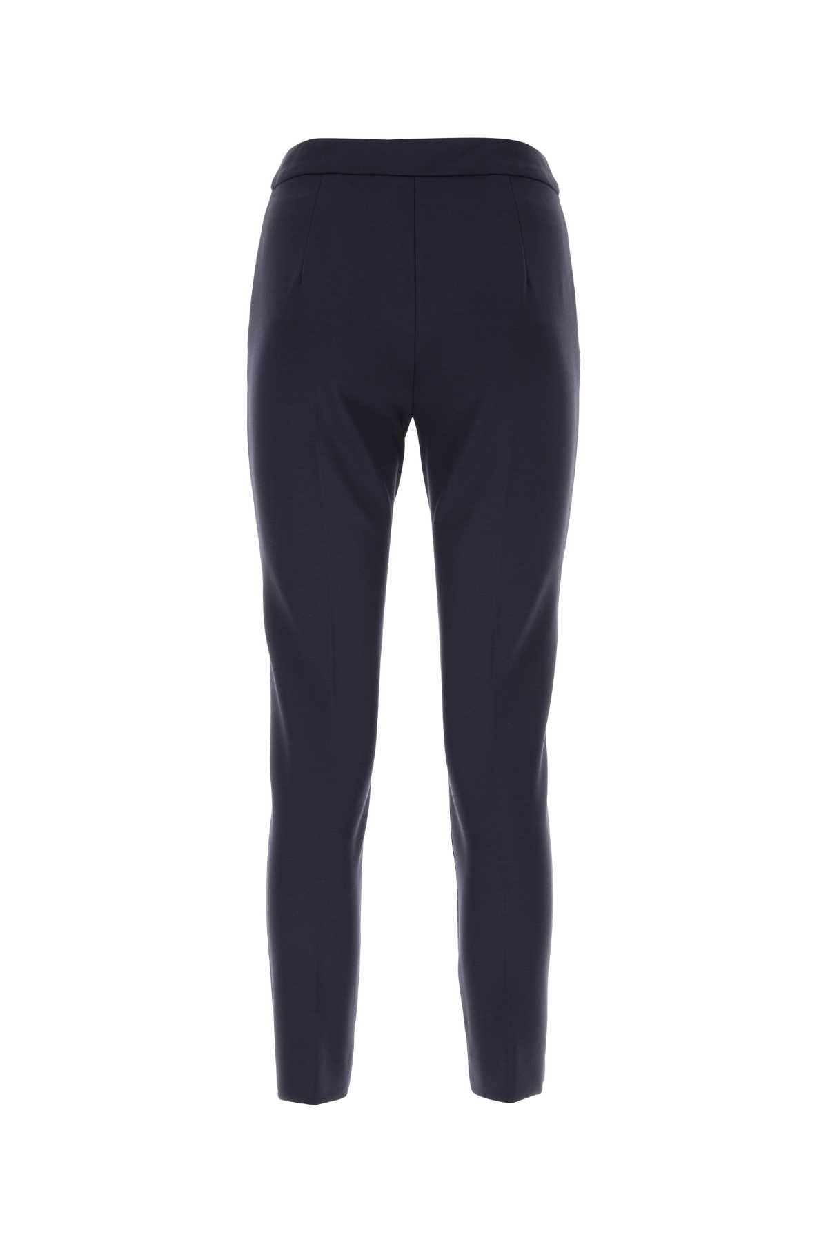 Shop Max Mara Midnight Blue Stretch Viscose Blend Pegno Pant In Blu Marino