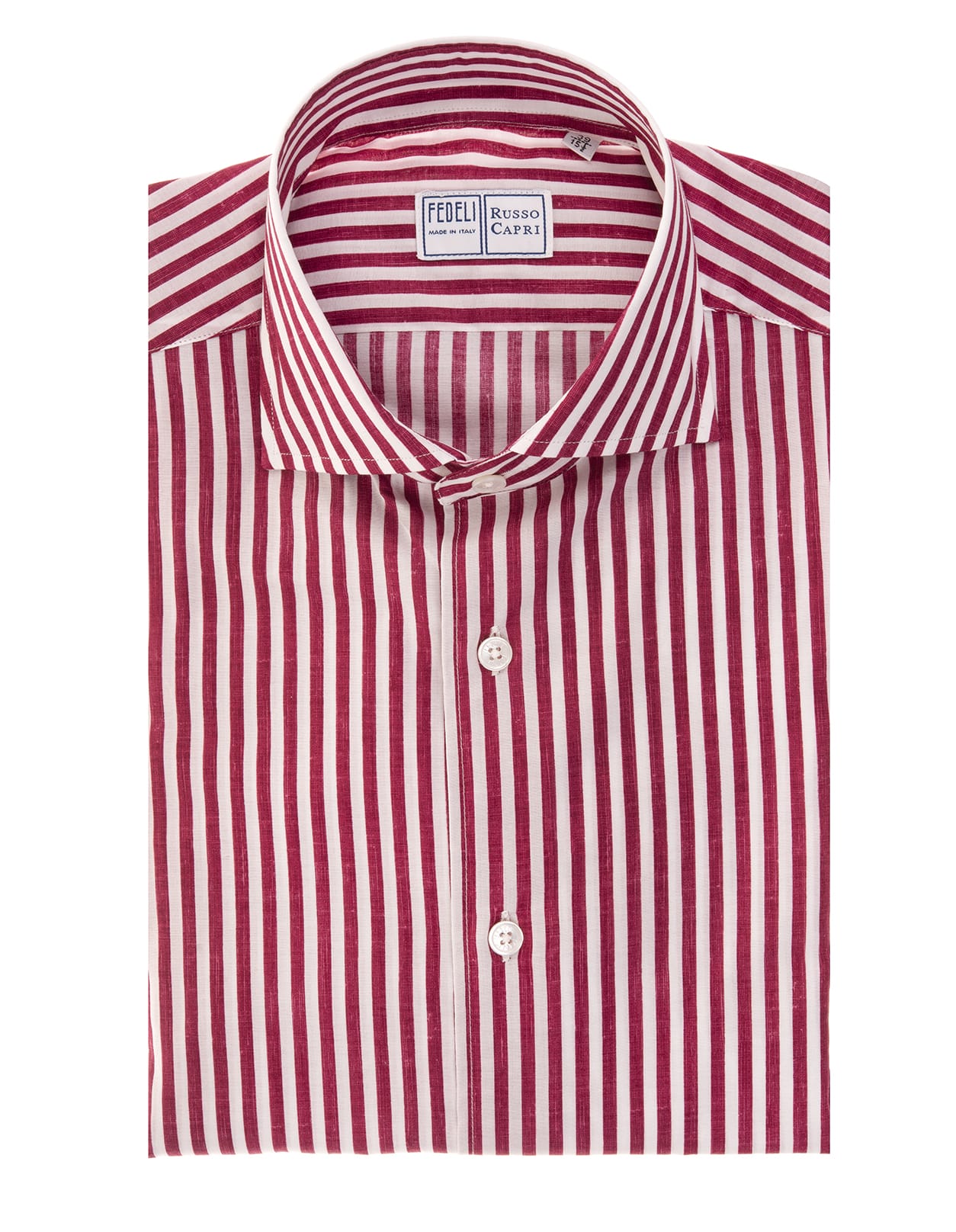 Fedeli White And Red Striped Cotton Shirt