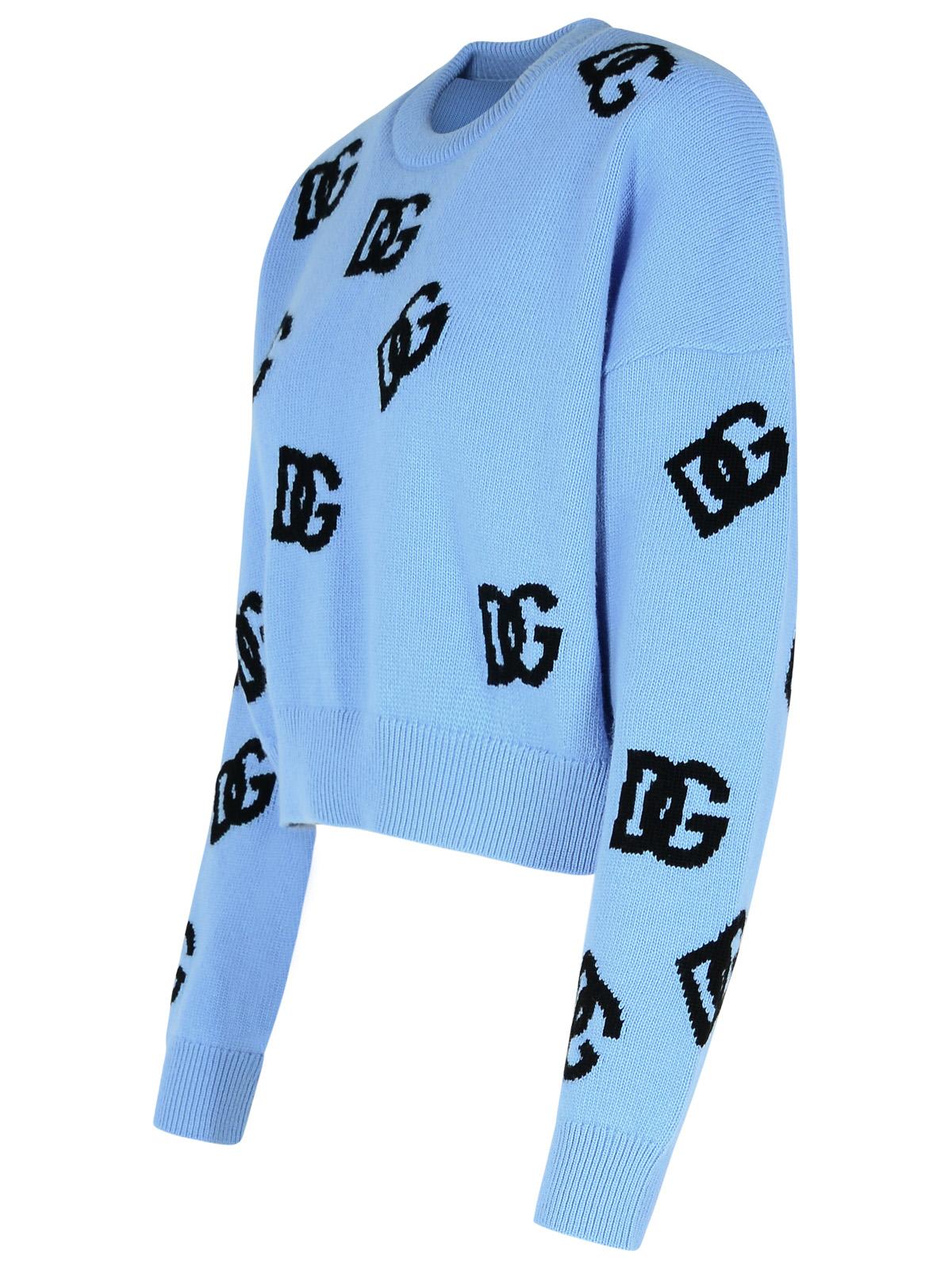 Shop Dolce & Gabbana Light Blue Virgin Wool Sweater