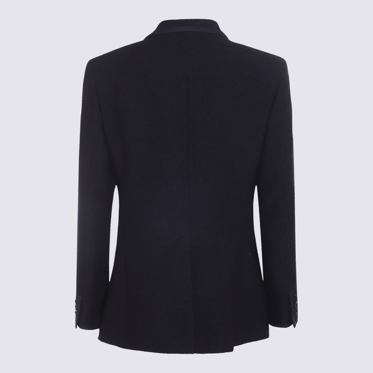 Shop Valentino Black Wool Blazer In Blue