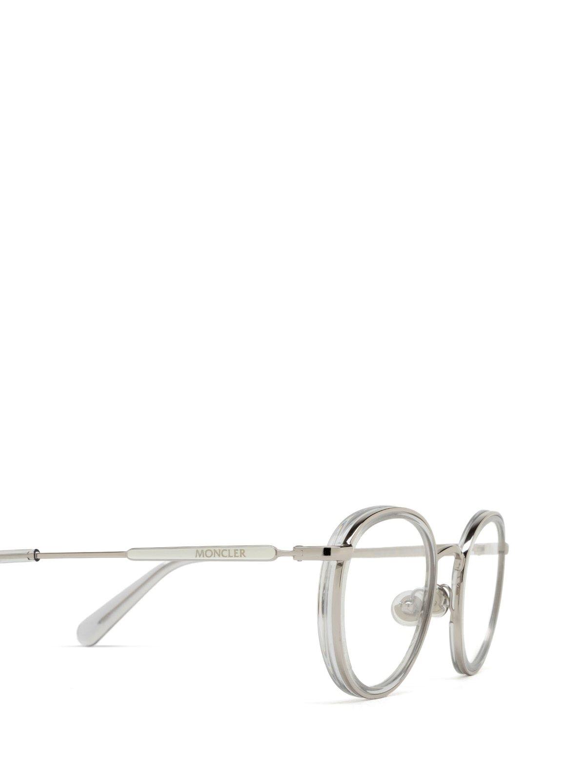 Shop Moncler Round Frame Glasses In 020