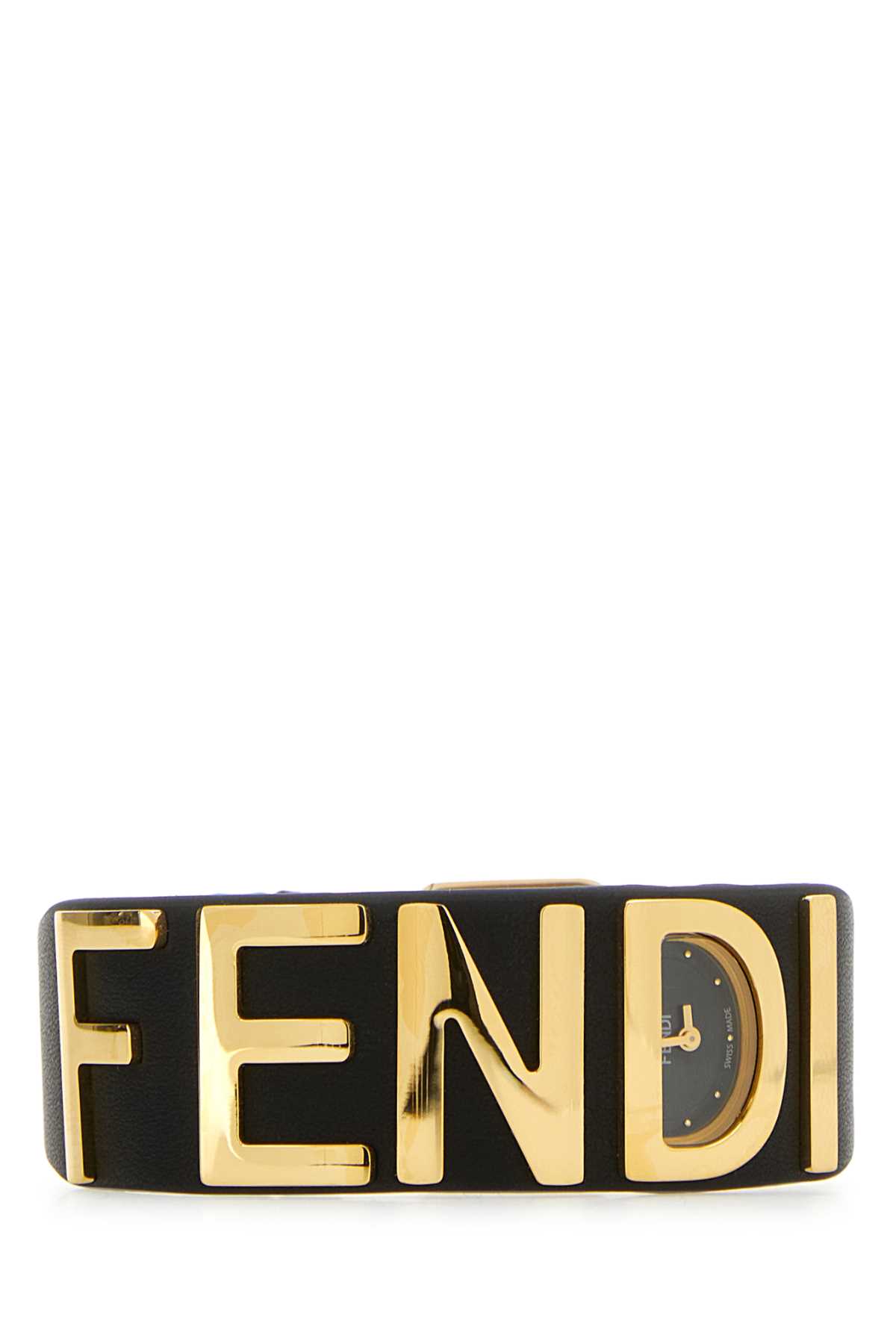 Shop Fendi Black Leather Graphy Watch In Neronero