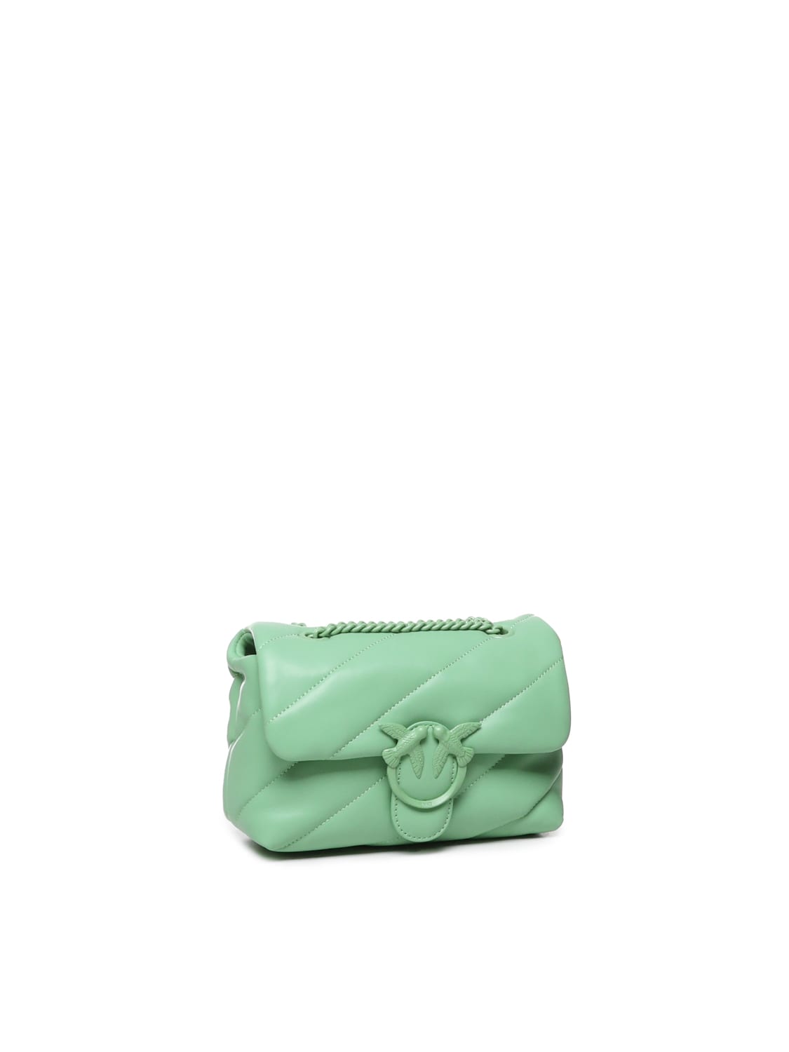 Shop Pinko Mini Love Puff Bag In Color Block Nappa In Green