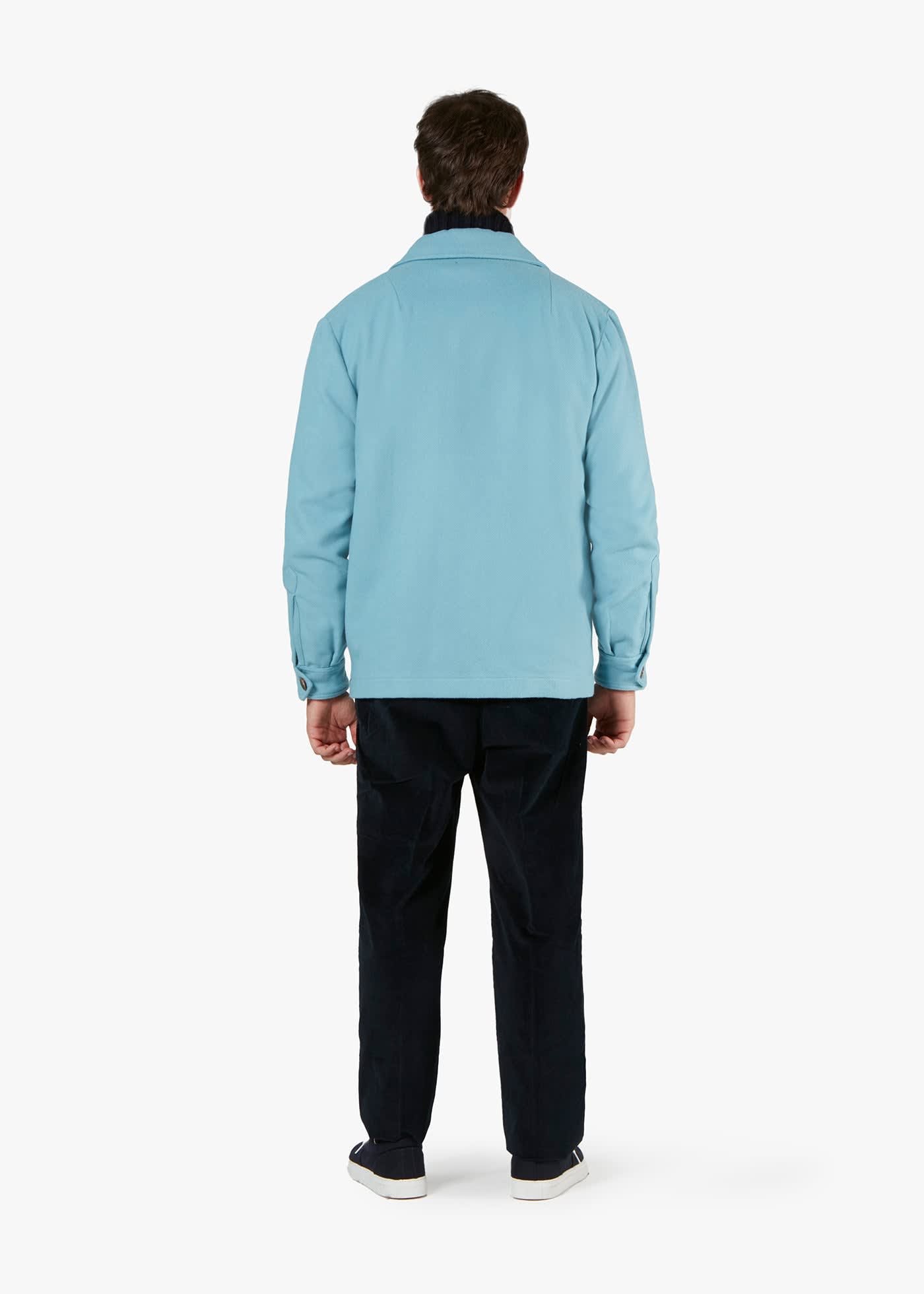 Doppiaa Aamenofi Light Blue Cotton Jacket With Frontal Pockets In Blue