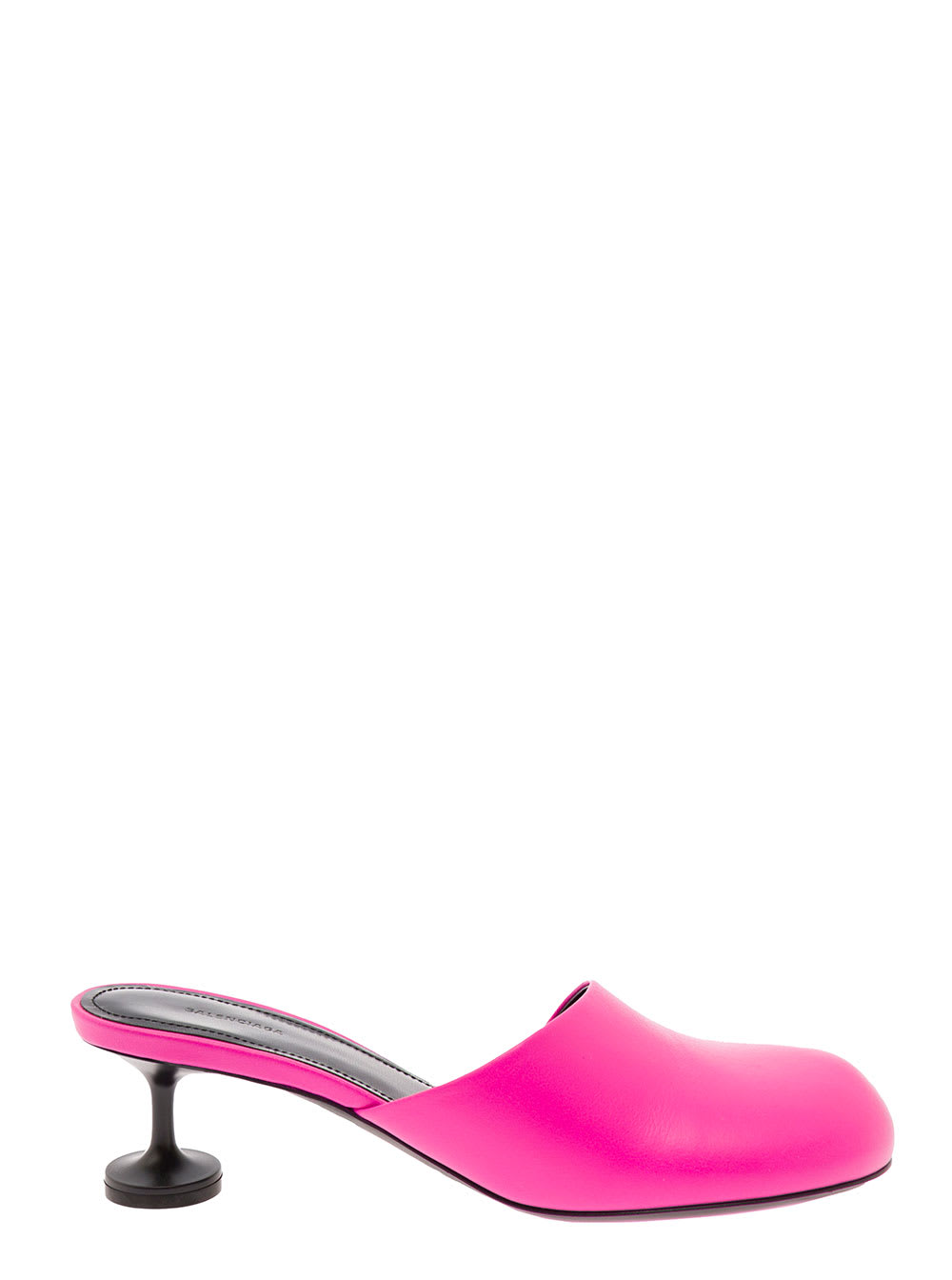 BALENCIAGA FLUO PINK LADY MULE IN LEATHER WITH CHAMPAGNE HEEL BALENCIAGA WOMAN