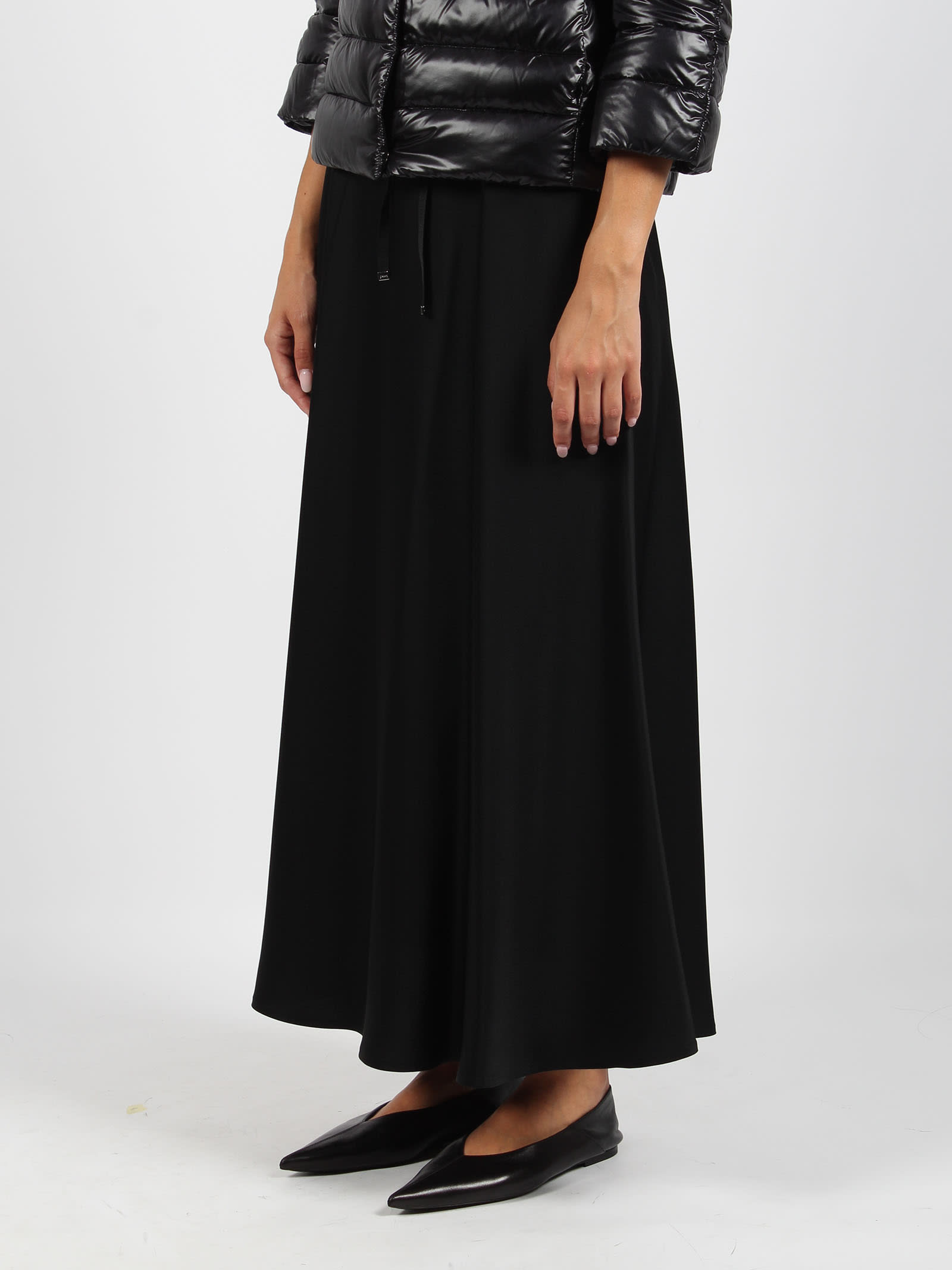 Shop Herno Satin Skirt In Nero