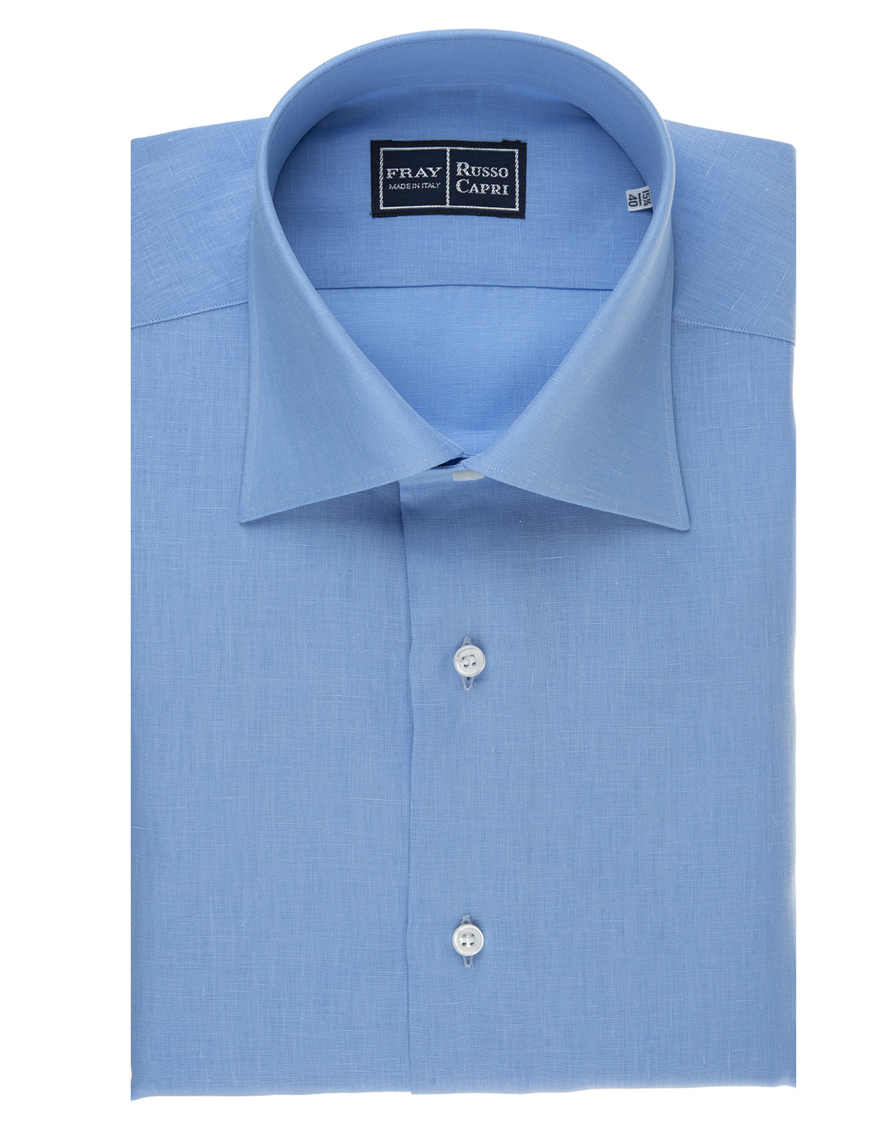 Fray Regular Fit Shirt In Azure Linen In Blu