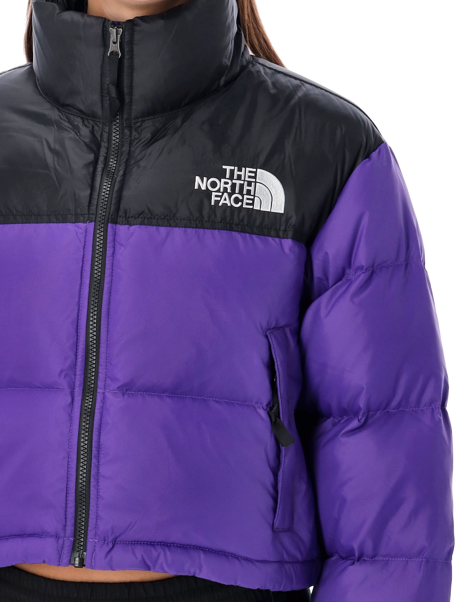 Shop The North Face Nuptse Short Jacket In Peak Purple