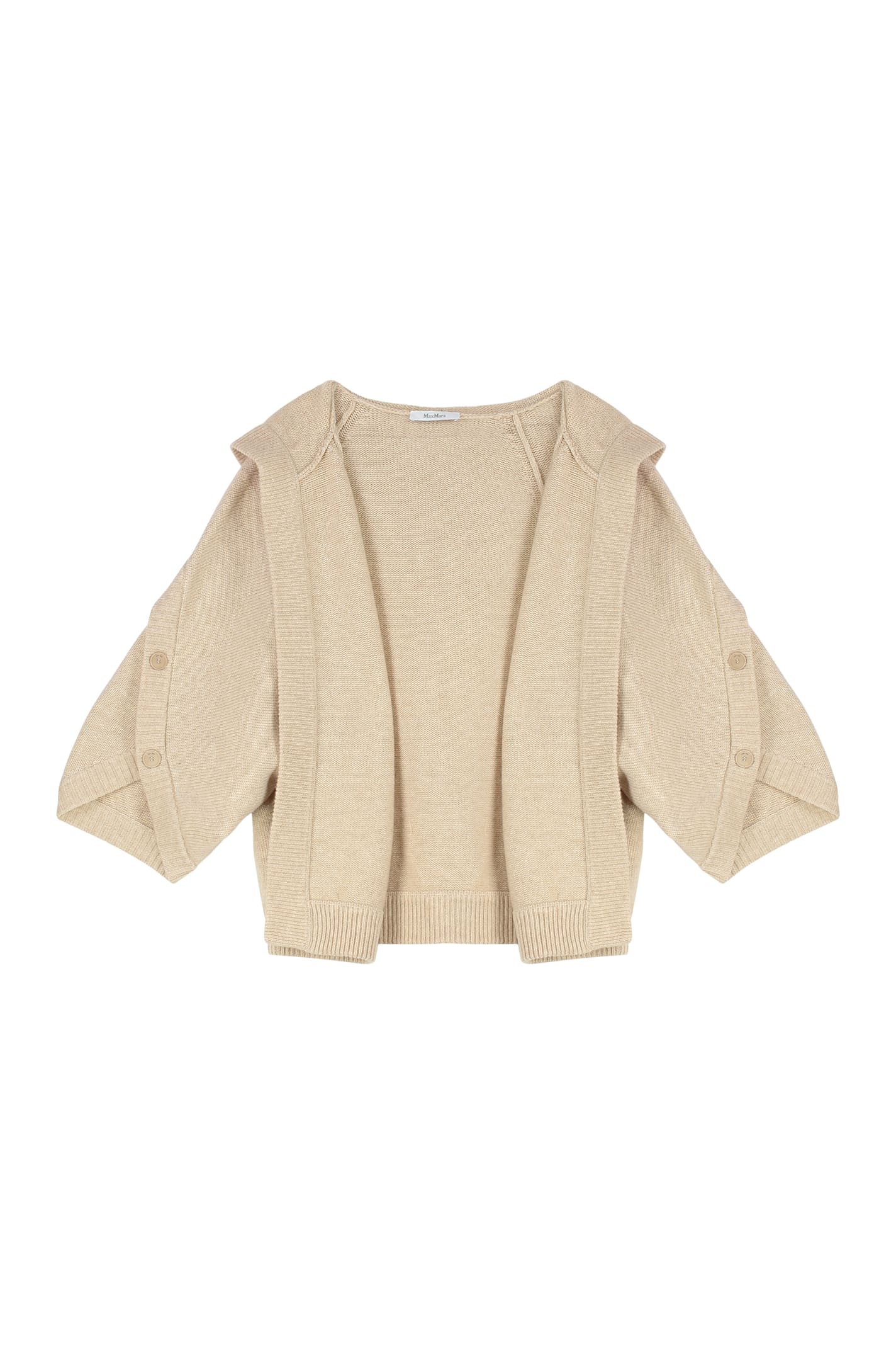 Max Mara Vals Hooded Wool And Cashmere-blend Cardigan In Nude