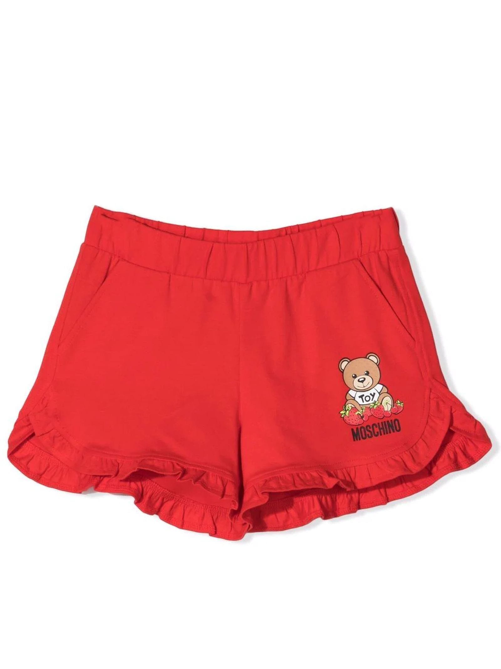 Moschino Red Cotton Shorts
