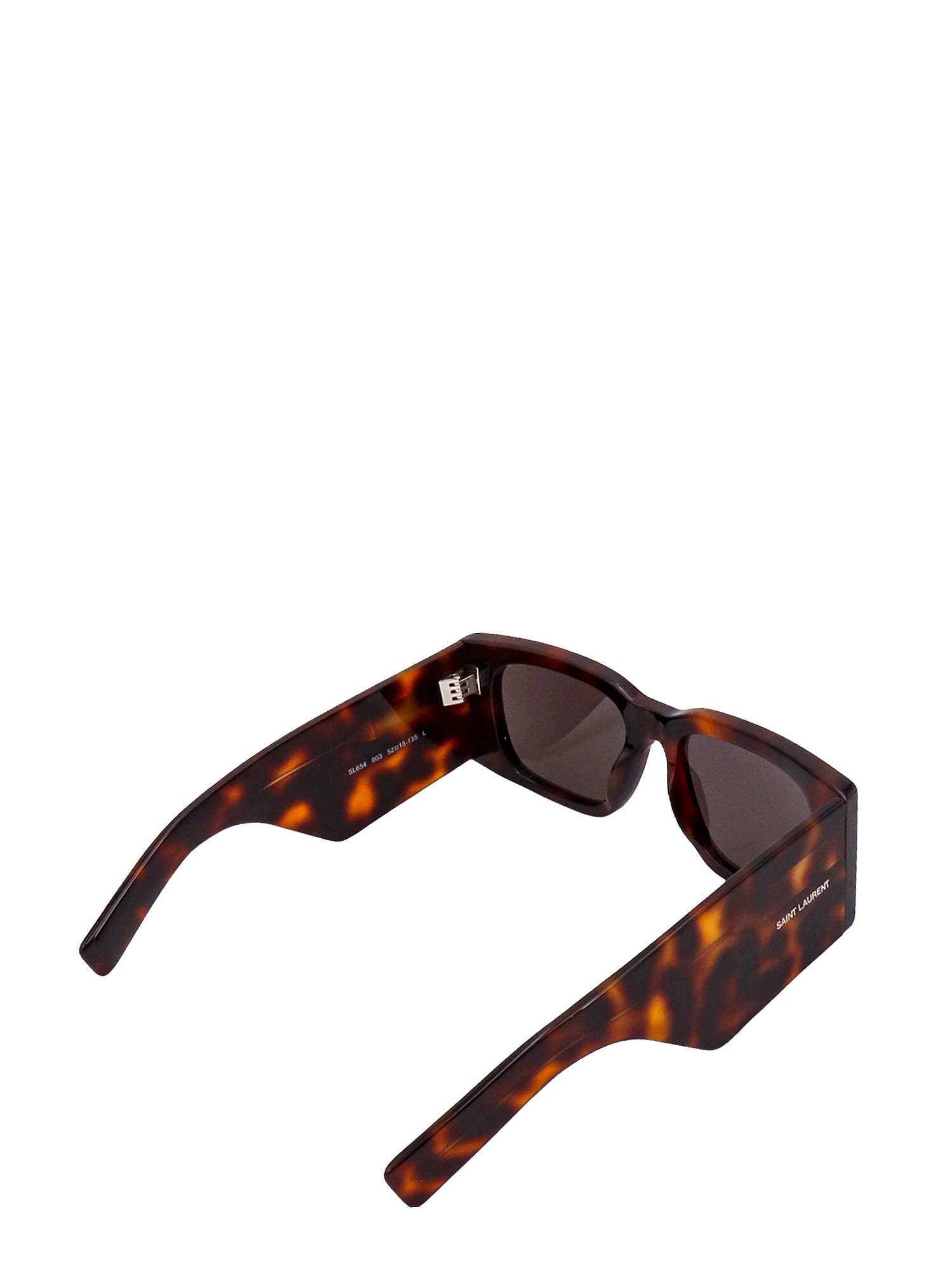 Saint Laurent Tortoiseshell Rectangle-frame Sunglasses In Brown