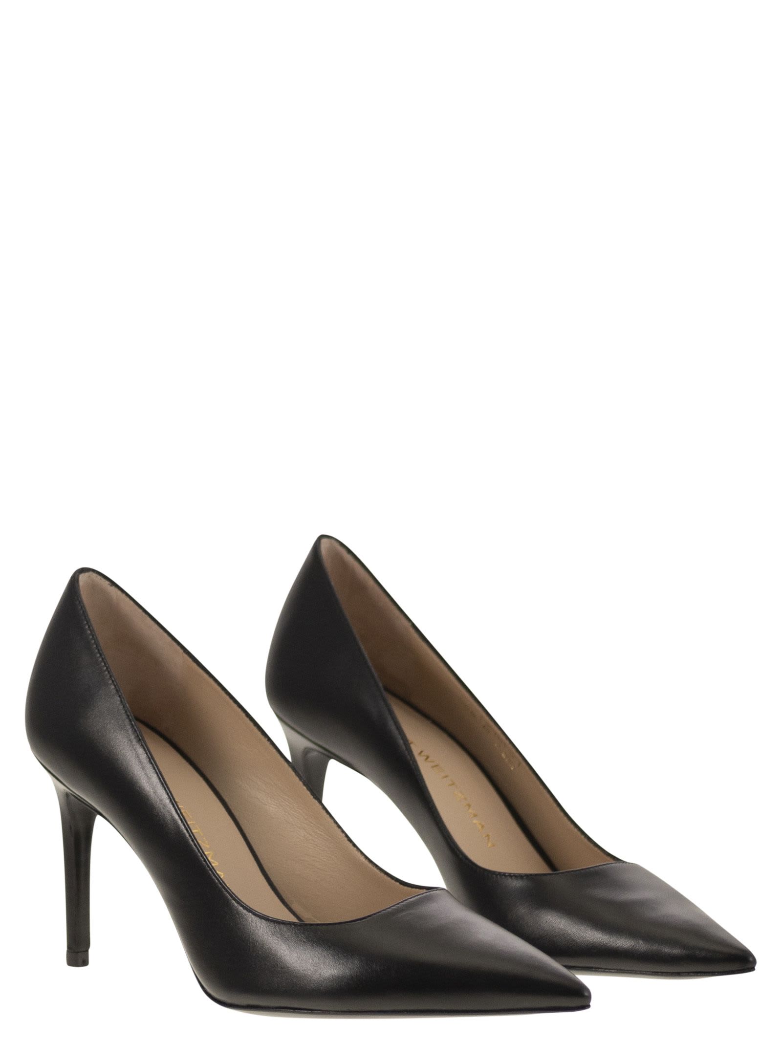Stuart Weitzman Stuart Power 85 - Leather Pumps In Black