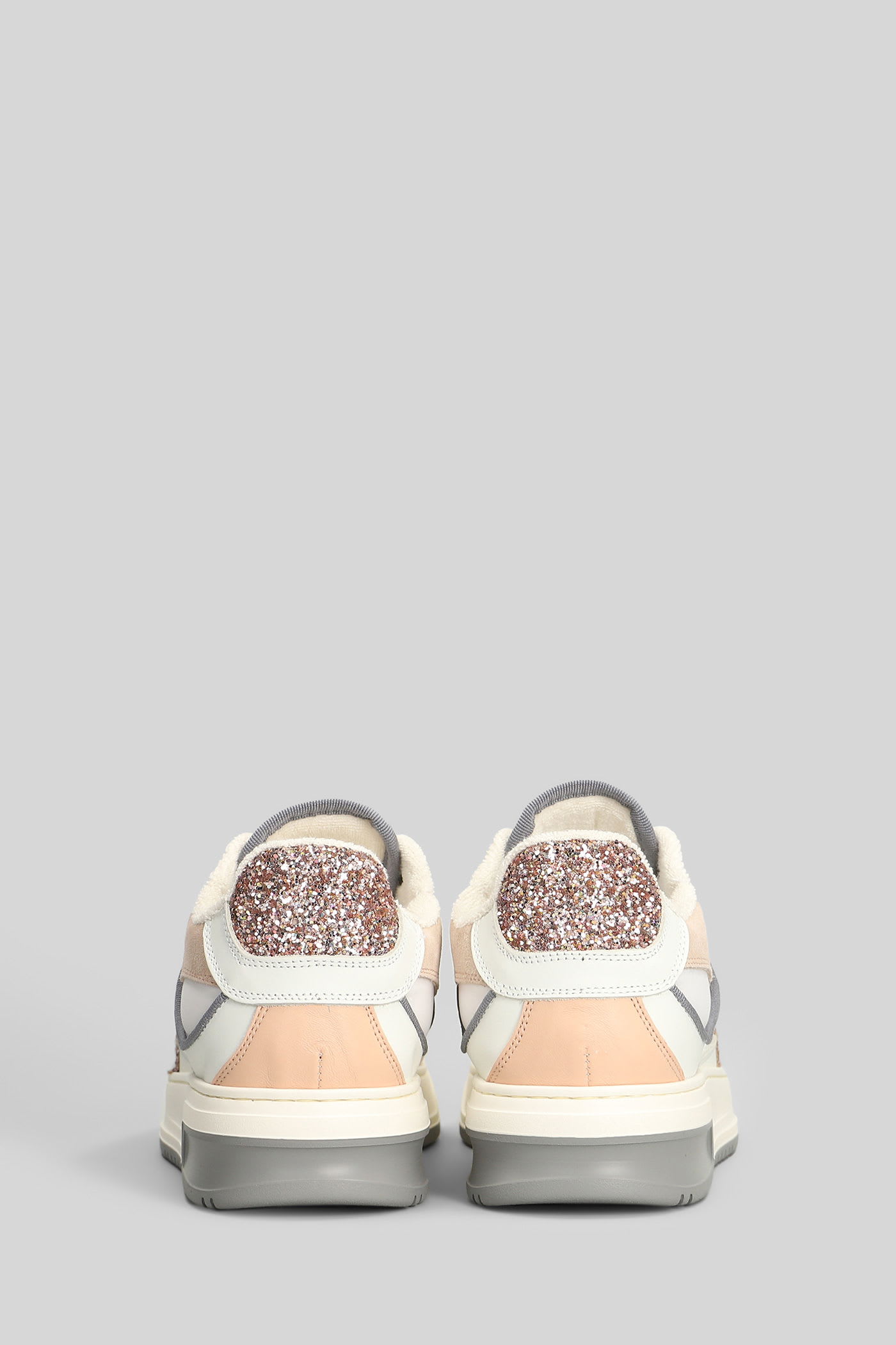 Ama Brand Sneakers In White Suede And Leather In Multi