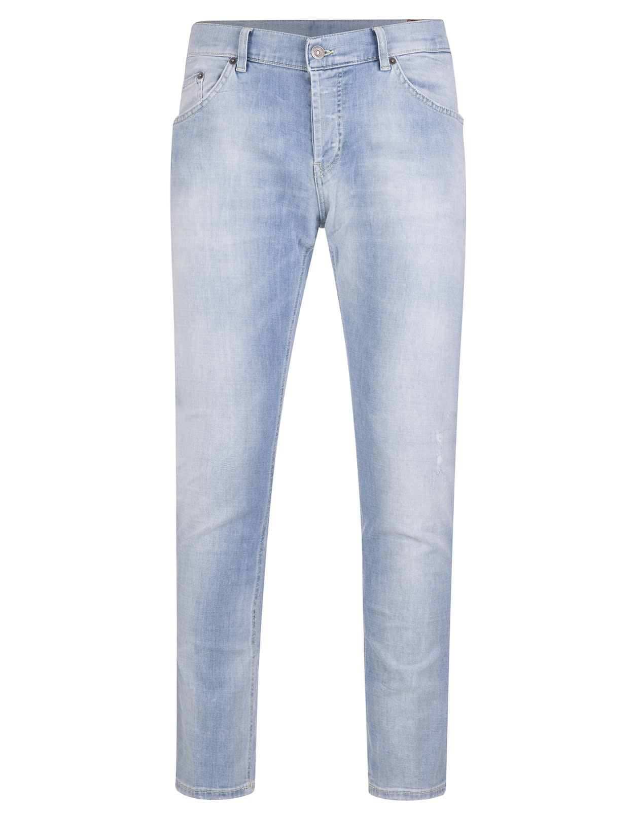 Dondup Man Mius Slim Fit Jeans In Light Blue Denim